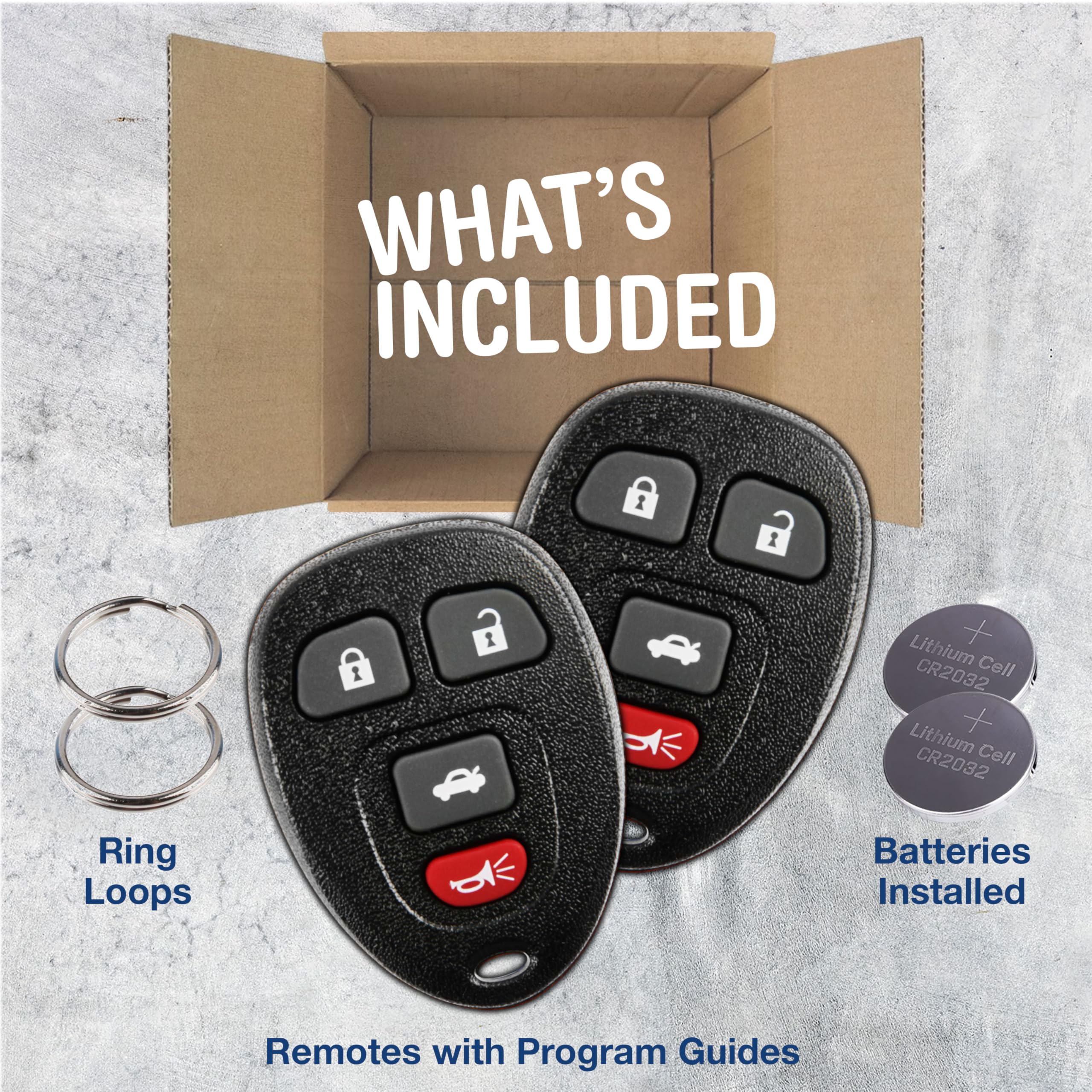 2X Keylessoption Key Fob Replacement For 2005 2006 2007 2008 2009 2010 2011 2012 Buick Lacrosse Chevrolet Chevy Cobalt Malibu Pontiac G5 G6 Grand Prix Saturn, 4-Button 15252034, Locksmith Required