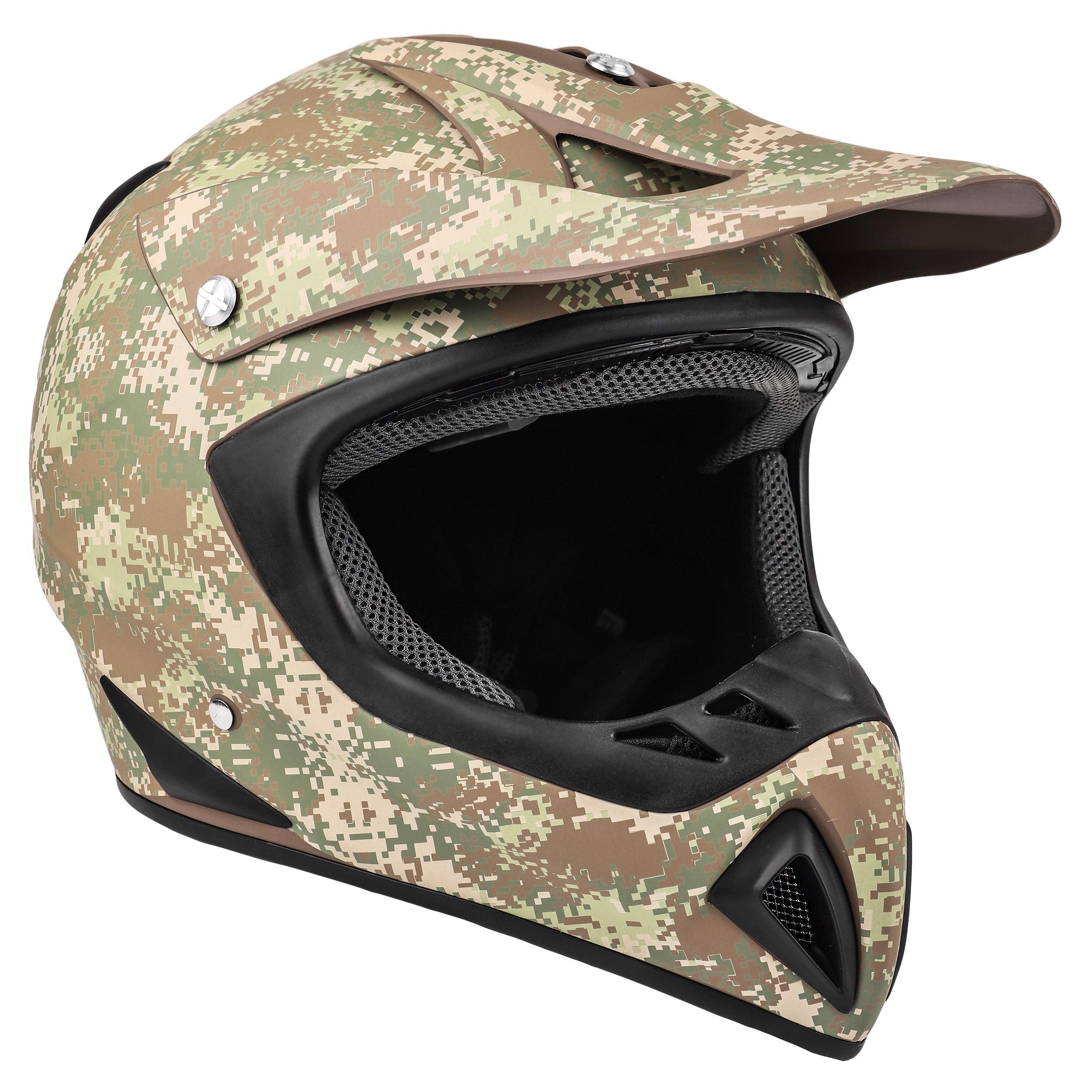 Typhoon Adult Teen Atv Mx Helmet Goggles Gloves Gear Combo Camo W/ Black Goggles & Gloves ( Small )