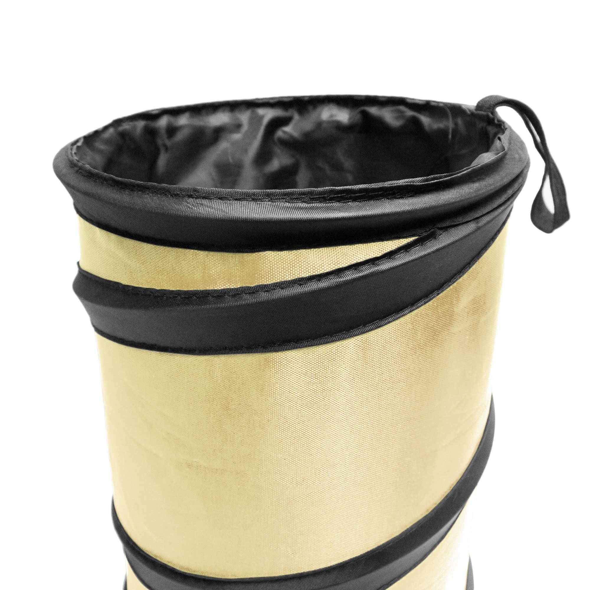 Fh Group Automotive Waterproof Portable Collapsible Small Trash Can Garbage Container Fits Most Cars,Waterproof,Polyethylene, Suvs, And Trucks Beige