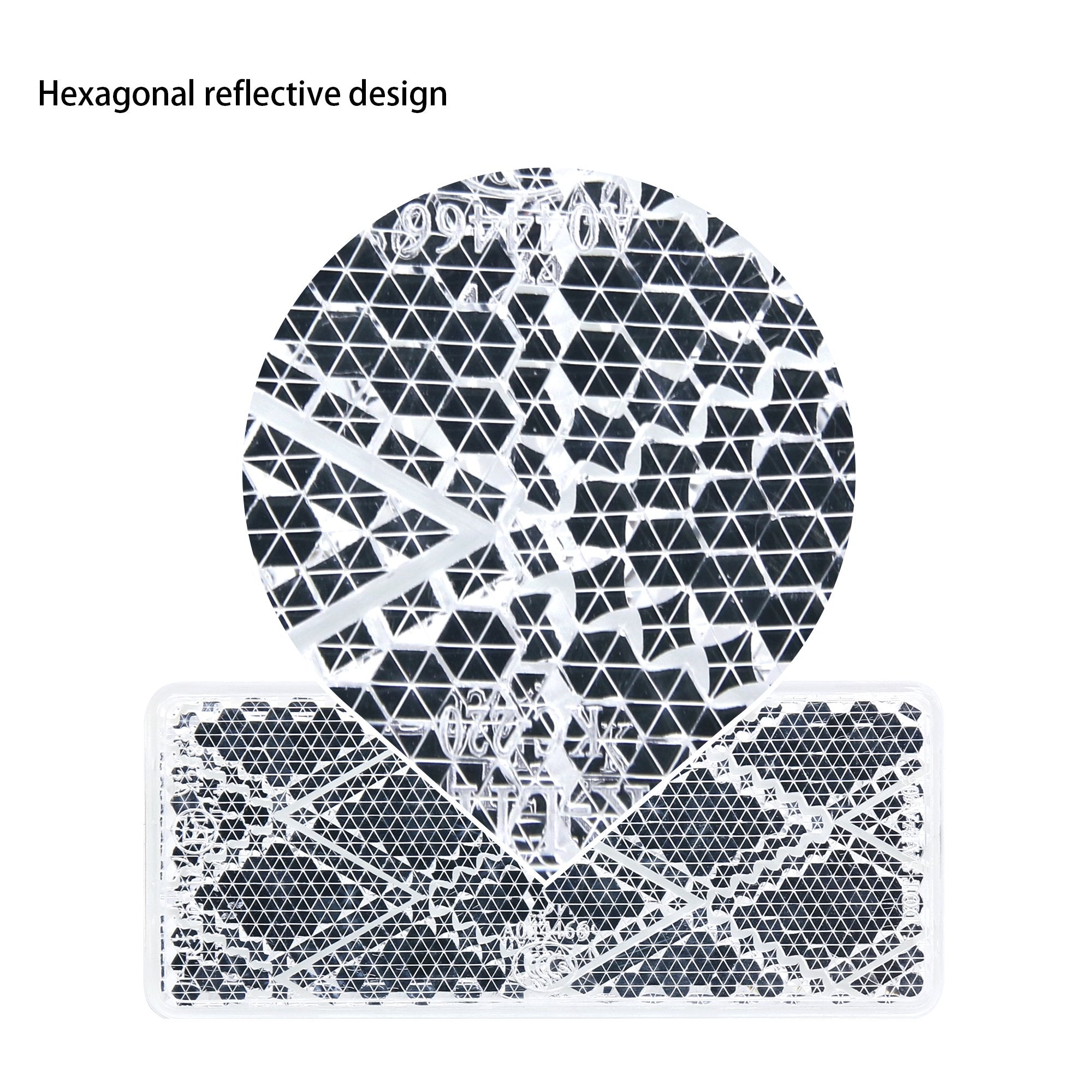 2Pcs Plastic Rectangular Stick-on Reflector Sticker (White, 2.76 x 1.18 in)