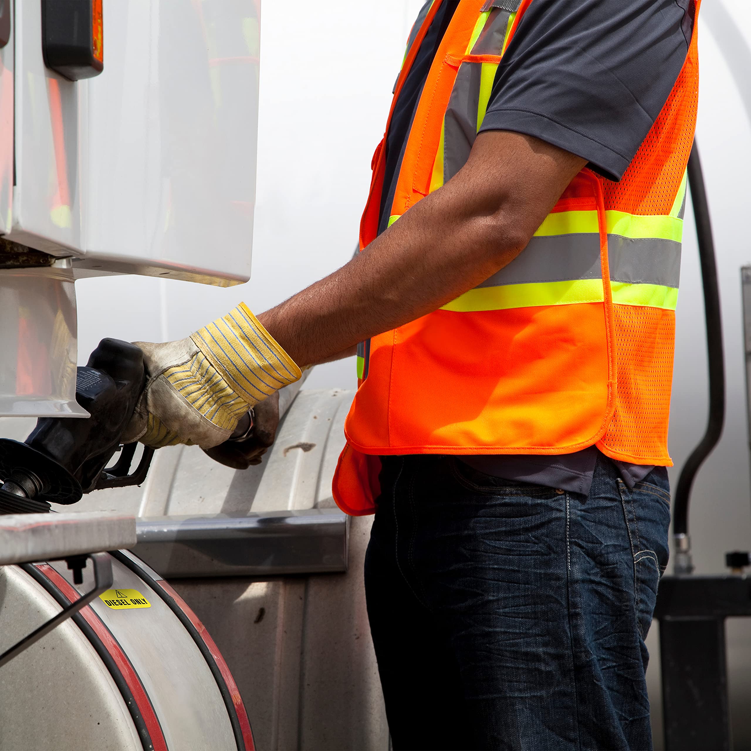 Diesel Only Sticker (Yellow), Labels For Tractors, Construction And Heavy Equipment - Weather Proof, Extreme Stick, Commercial Grade Diesel Labels By Fuel Stickers - Usa Made (2X1 Inch), 20 Labels