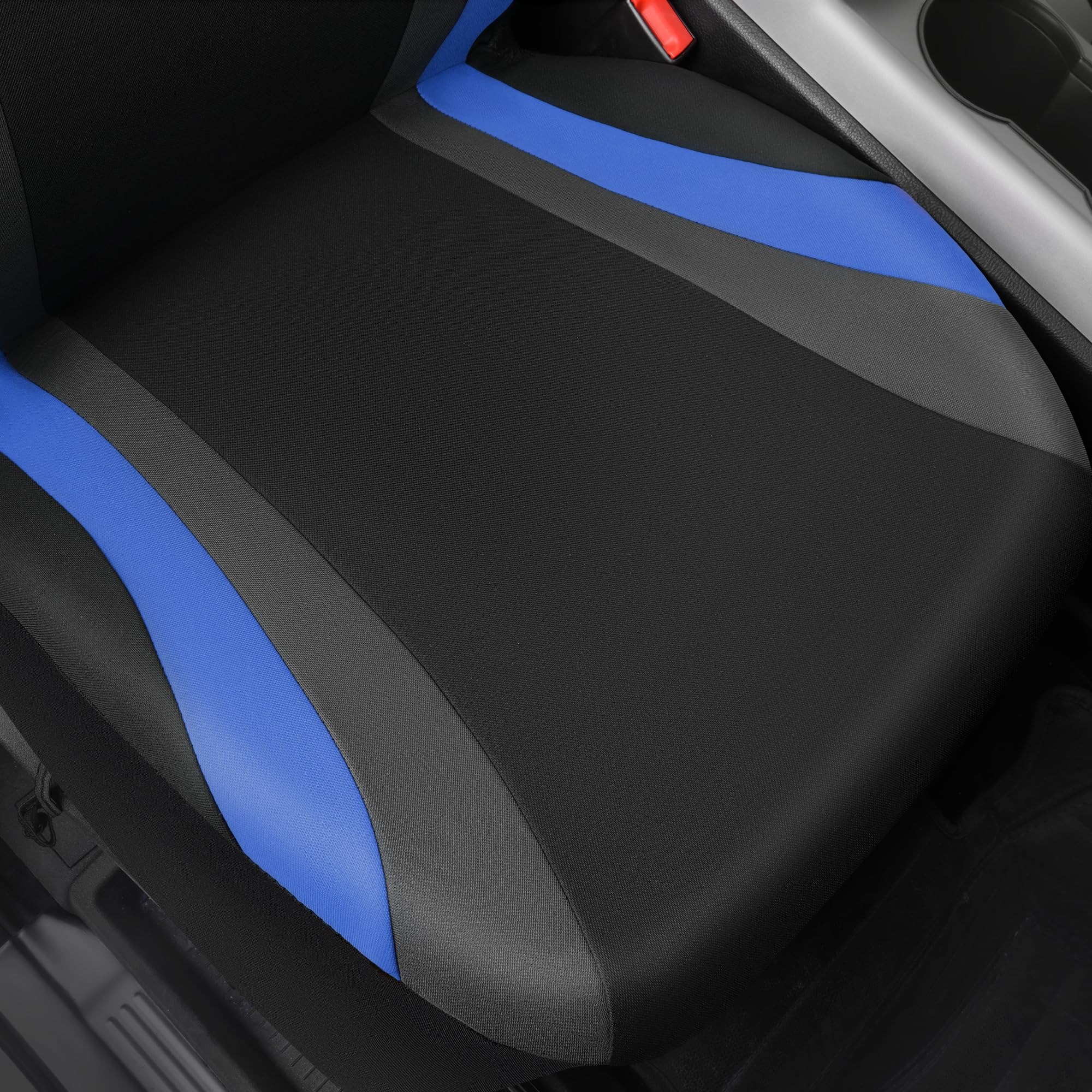 Car Pass Line Rider Sporty Front Seat Covers, Blue Car Seat Covers Two Front Seats Only, Airbag Compatible,Universal Fit Sedans,