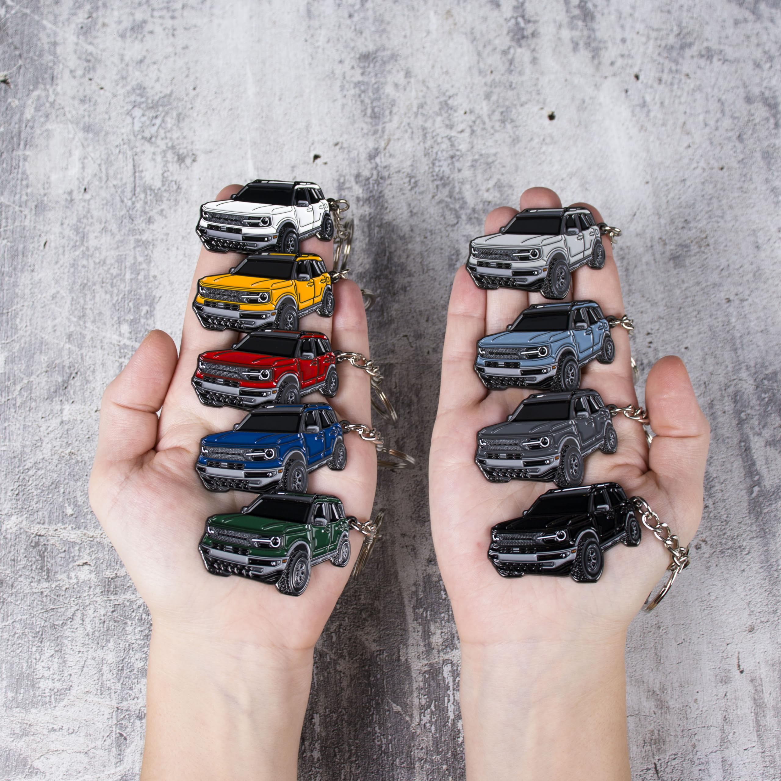 Four Wheel Beast Bronco Sport Keychain Compatible With Ford Bronco Accessories 2023 2024 4 Door Key Chain Fob Gift (Red)