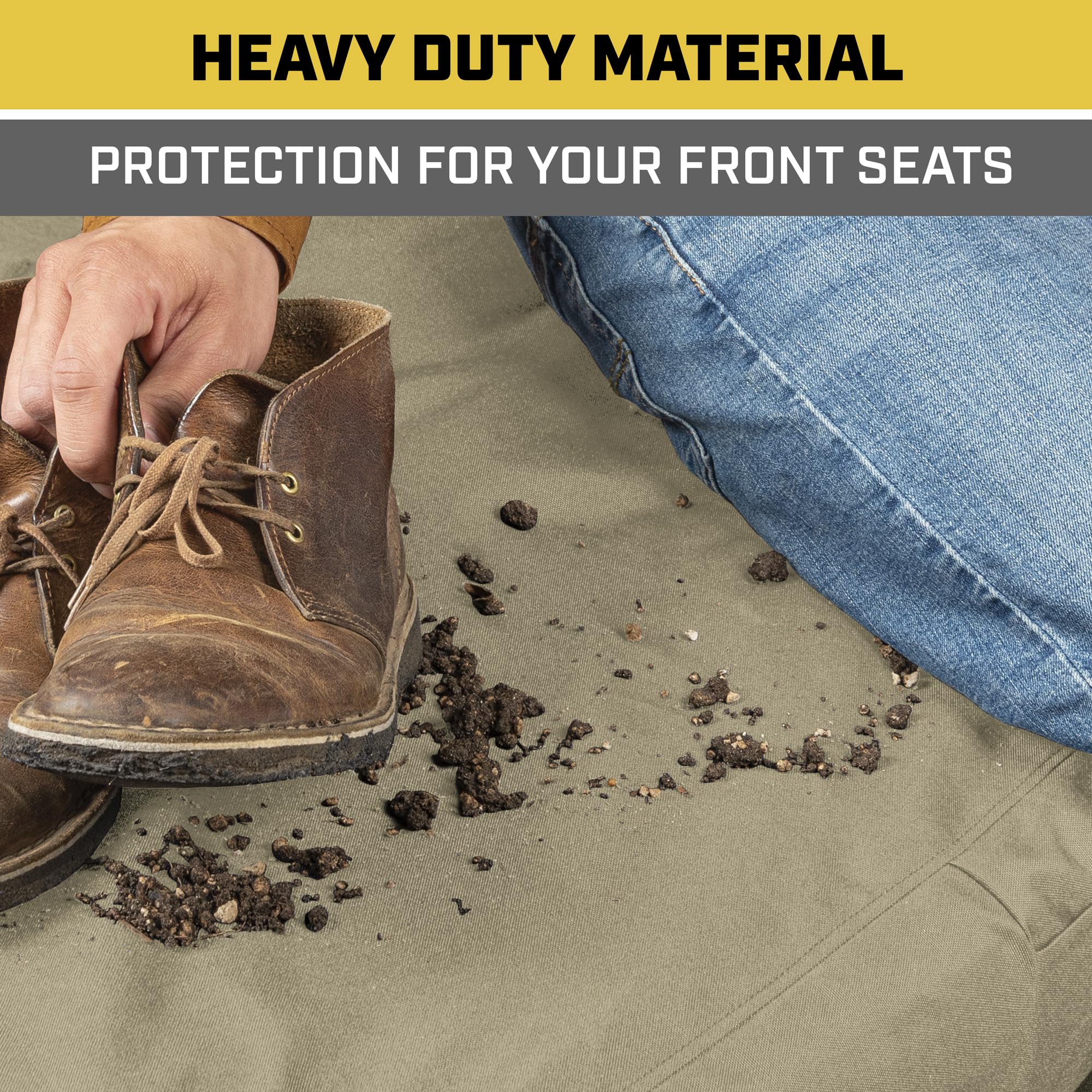 CAT Custom Fit Front Bench Seat Cover for Ford F250 / F350 / F450 / F550 (1999-2007) - Durable Oxford Beige Truck Seat Cover wit