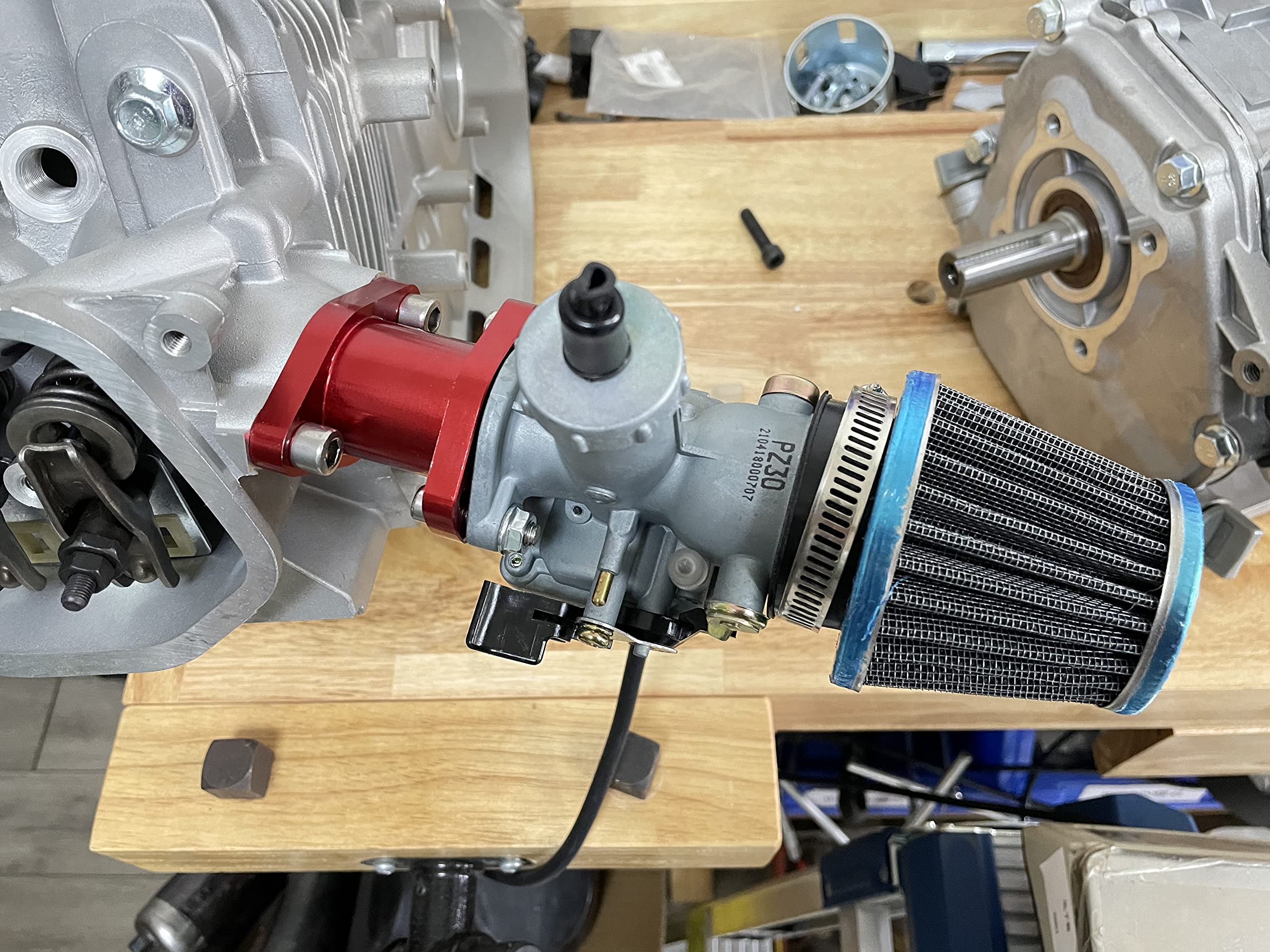 Kanecjdl Vm26 30Mm Pz30 Carburetor Mainfold Intake Inlet Pipe Air Filter For Predator 301Cc 420Cc 13Hp 15Hp Engine Mini Bike Go Kart Silver