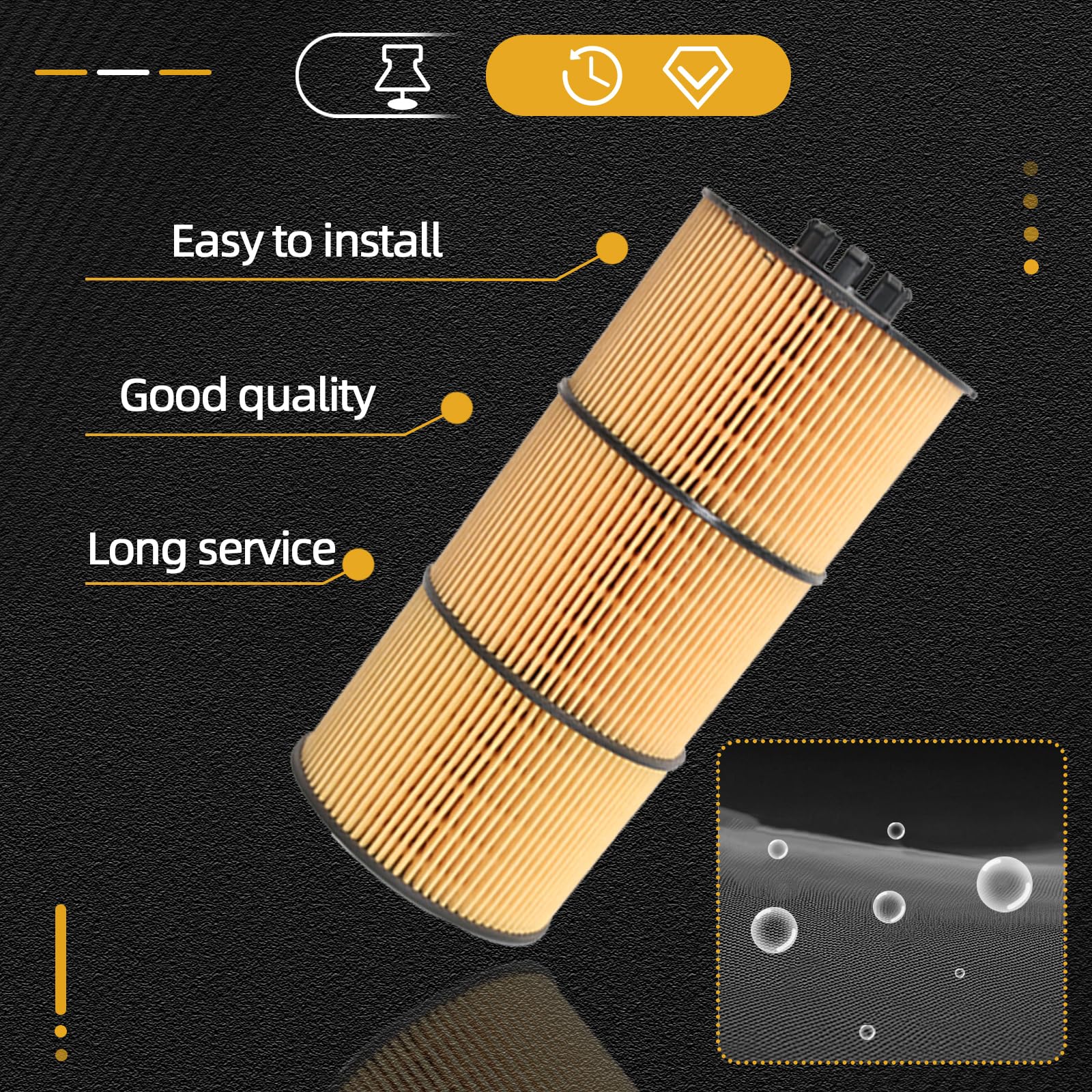 Filter Kit including Oil Filter, Air Filter, Fuel Water Separator(FWS) and Fuel Filter Element, Fits for Freightliner Cascadia D