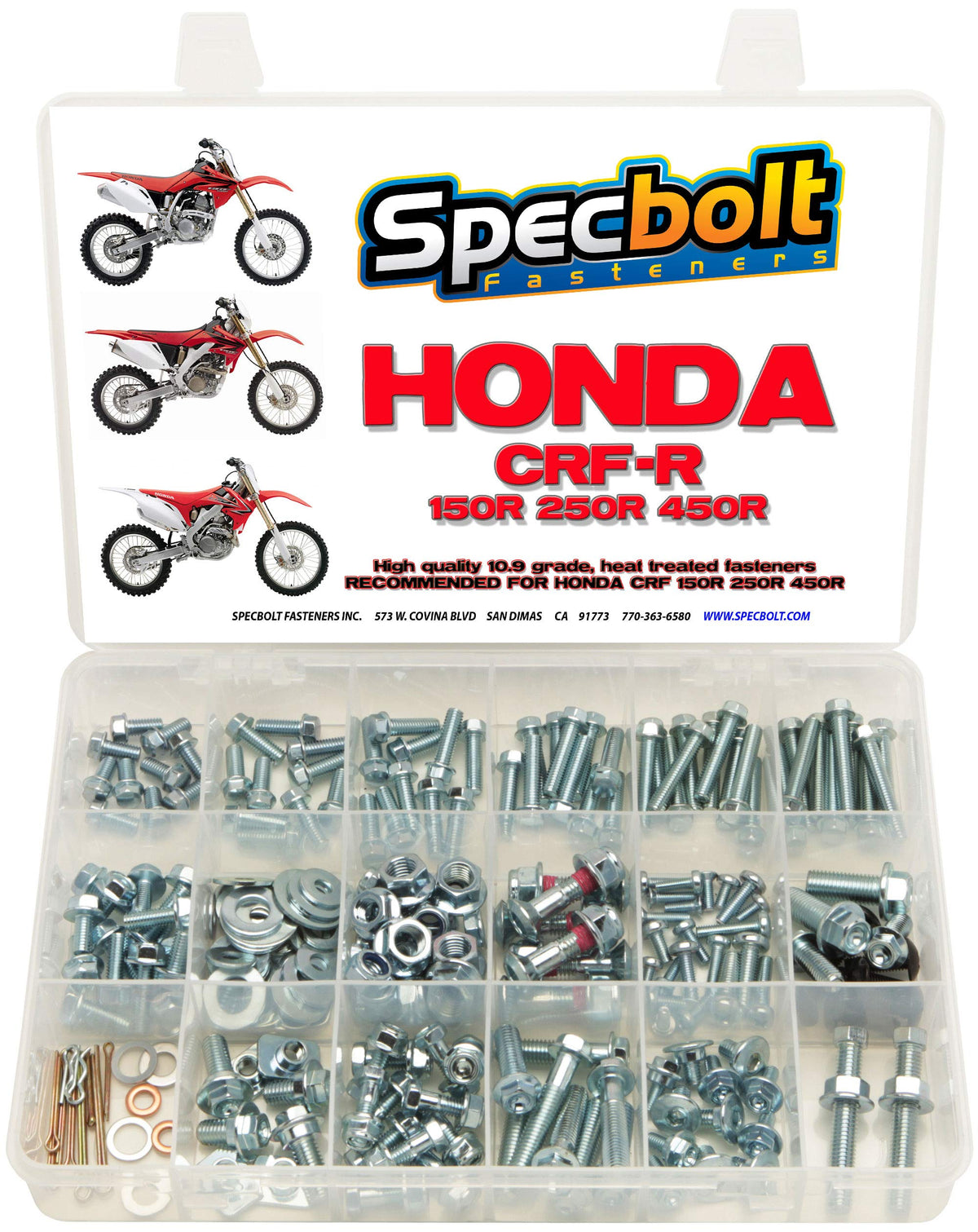 250pc Specbolt Fasteners Brand Bolt Kit fits: Honda CRF150 CRF250 CRF250 Maintenance & Restoration of MX Dirt Bike Fasteners CRF