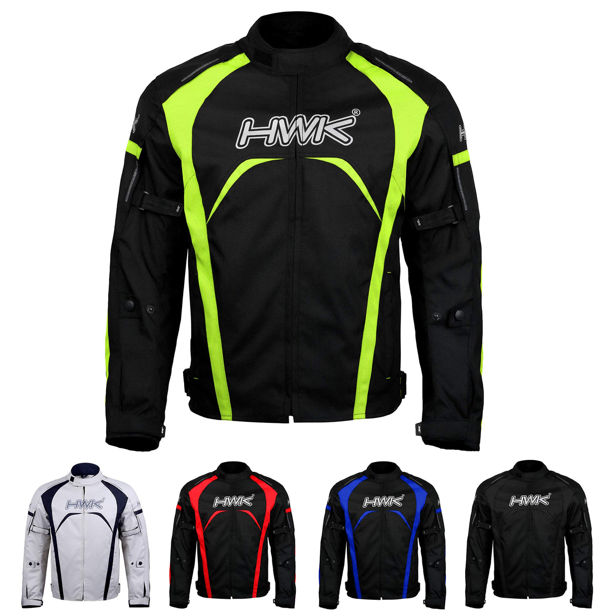 Hwk Men'S & Women'S Motorcycle Jacket, Waterproof High-Visibility Rainwear With Ce Armor, Adjustable Durable Polyester Riding Ge