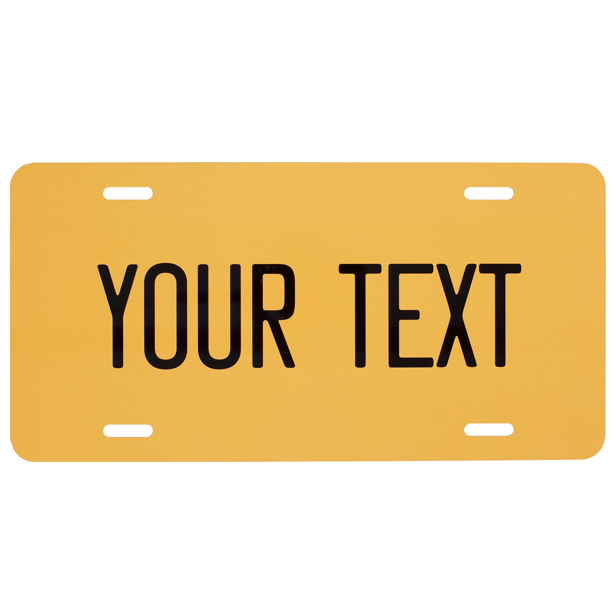 Custom License Plate For Front Of Car - Personalized Car Tags - 6” X 12” Universal Fit (Marigold)