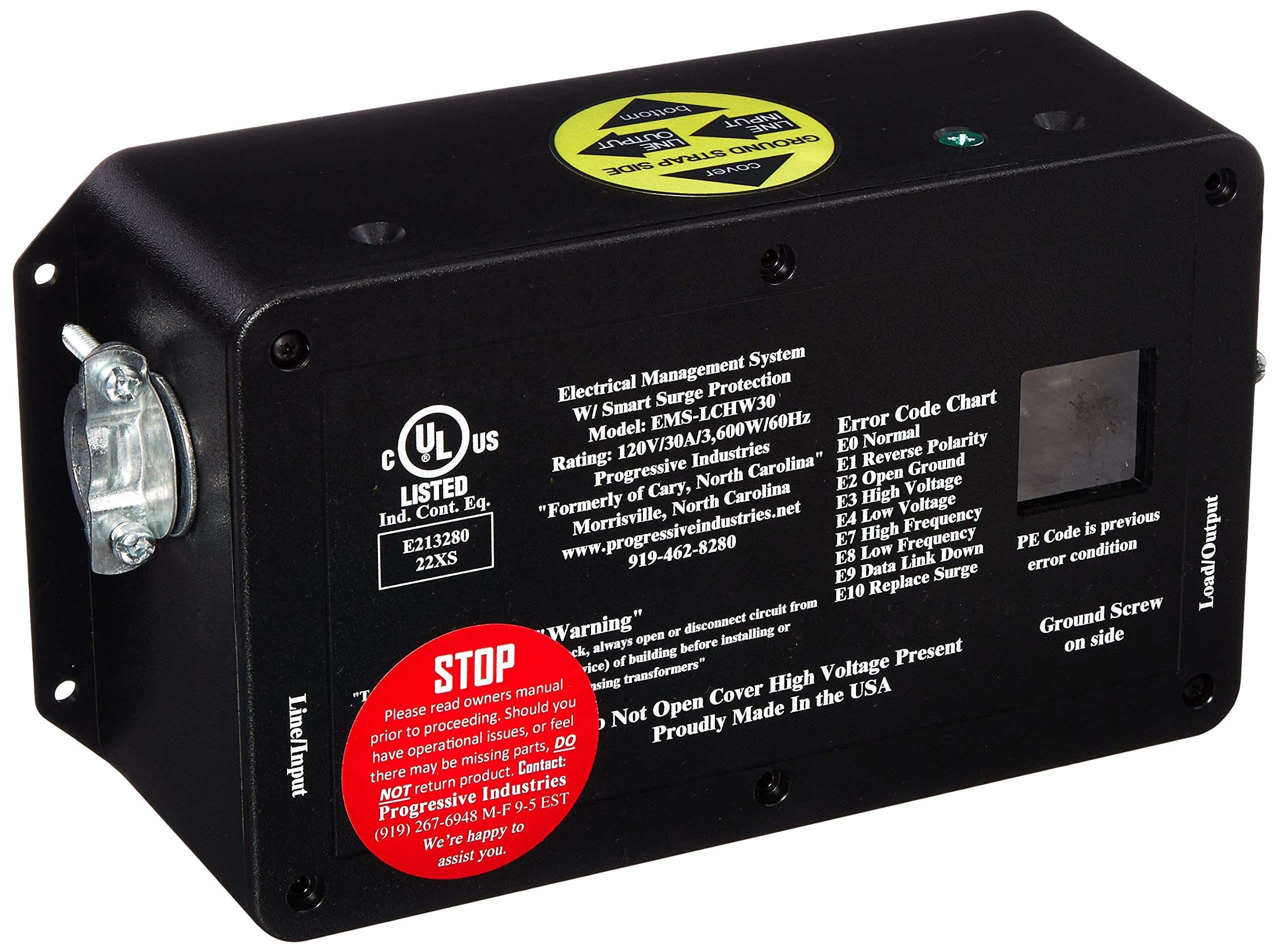 Progressive International Industries Ems-Lchw30 Hardwired Rv Surge And Electrical Protector - 30 Amp