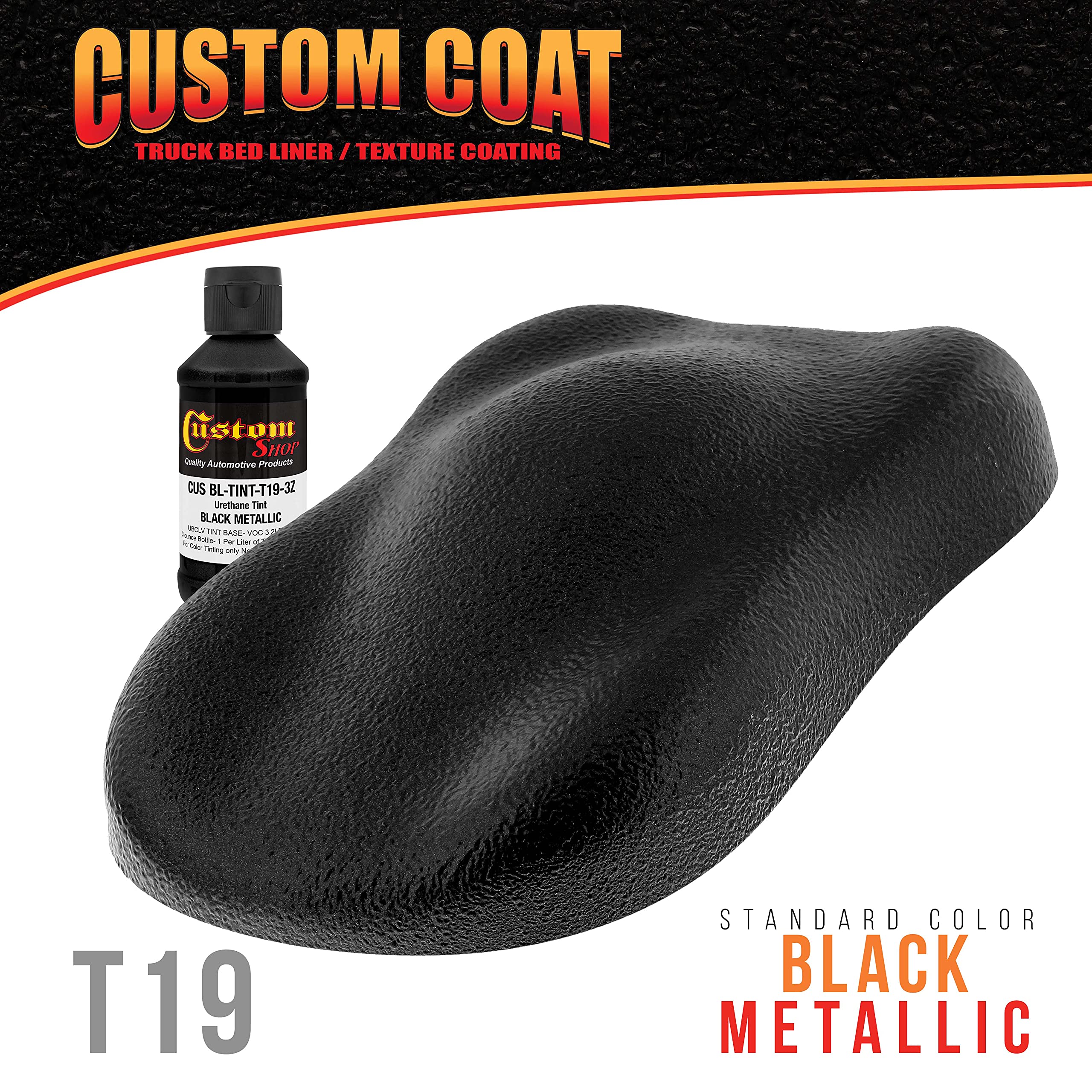 Custom Coat 3 Ounce (Black Metallic Color) Urethane Tint Concentrate for Tinting Truck Bed Liner Coatings - Proportioned for Use