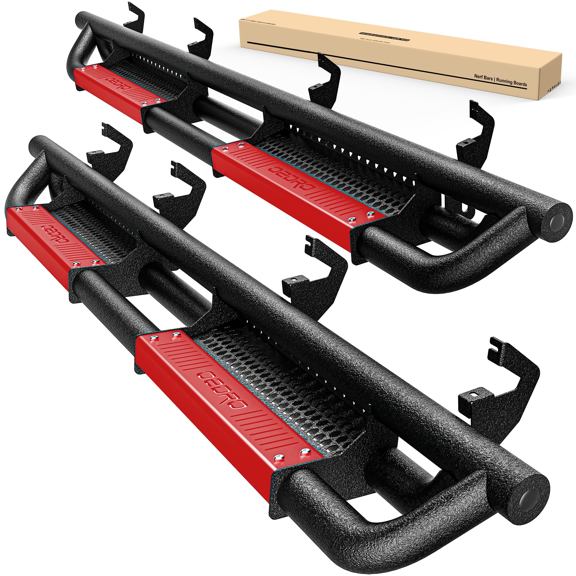 Running Boards Compatible with Chevy Silverado GMC Sierra Crew Cab 2019-2025 1500, 2020-2025 2500HD 3500HD, Paintable Side Steps
