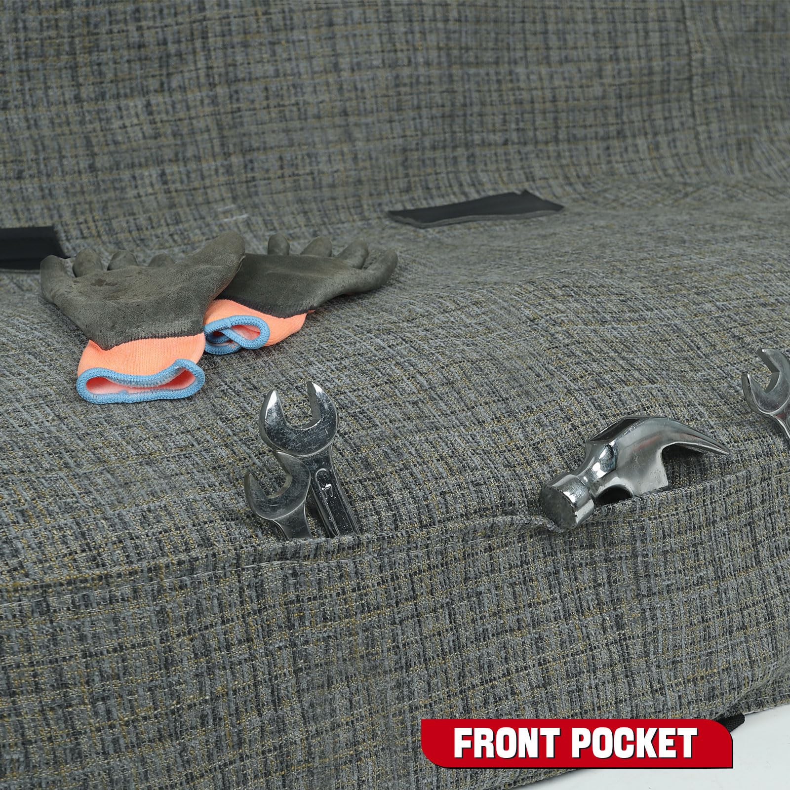 XCAR Blanket Full Size Pickup Trucks Bench Seat Cover Universal Work with Bench Seats Dark Grey