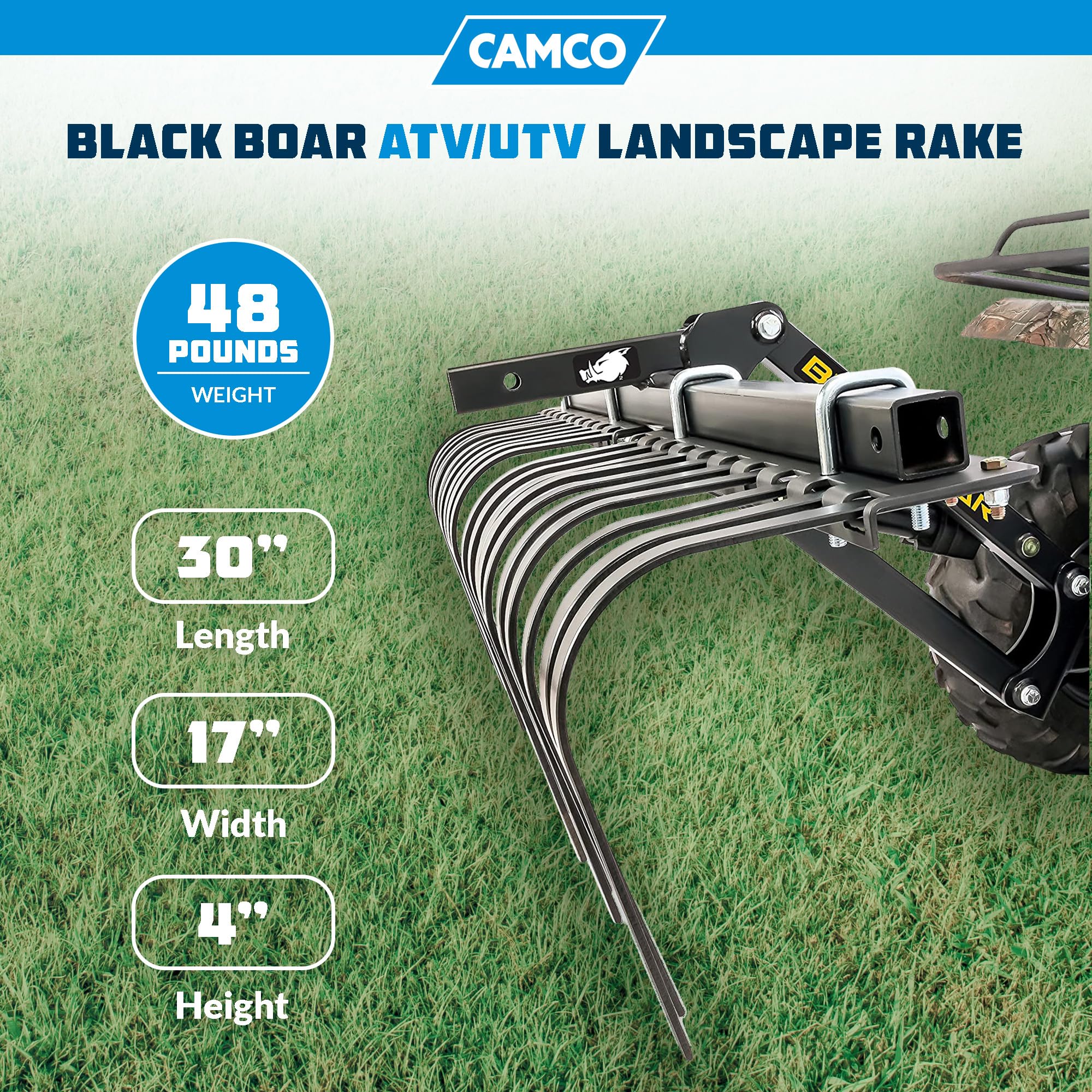 Camco Black Boar Atv Or Utv Rake Attachment Tool