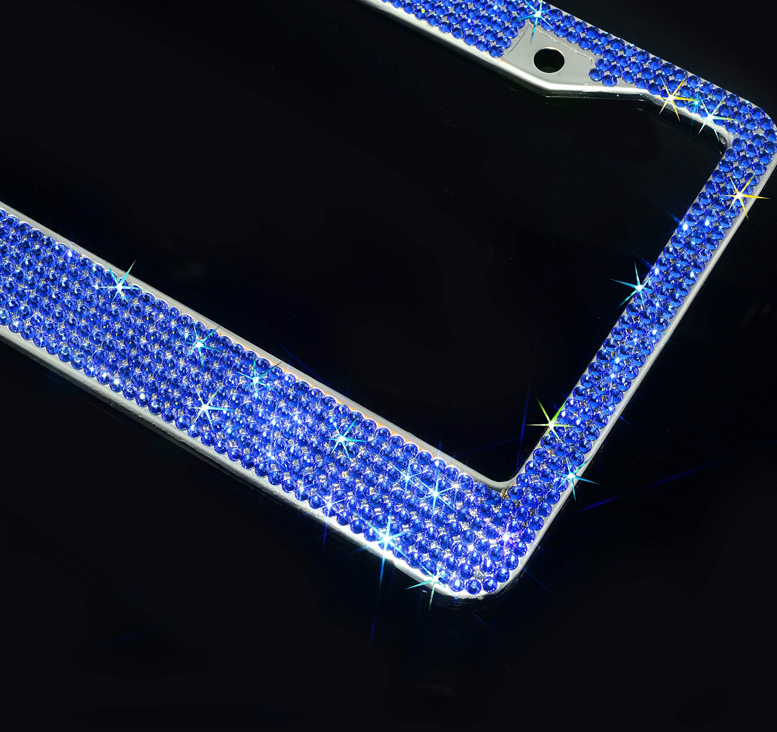 Luxury Handcrafted True Color Bling Rhinestone Premium Stainless Steel License Plate Frame With Gift Box | 1000+ Pcs Finest 14 F