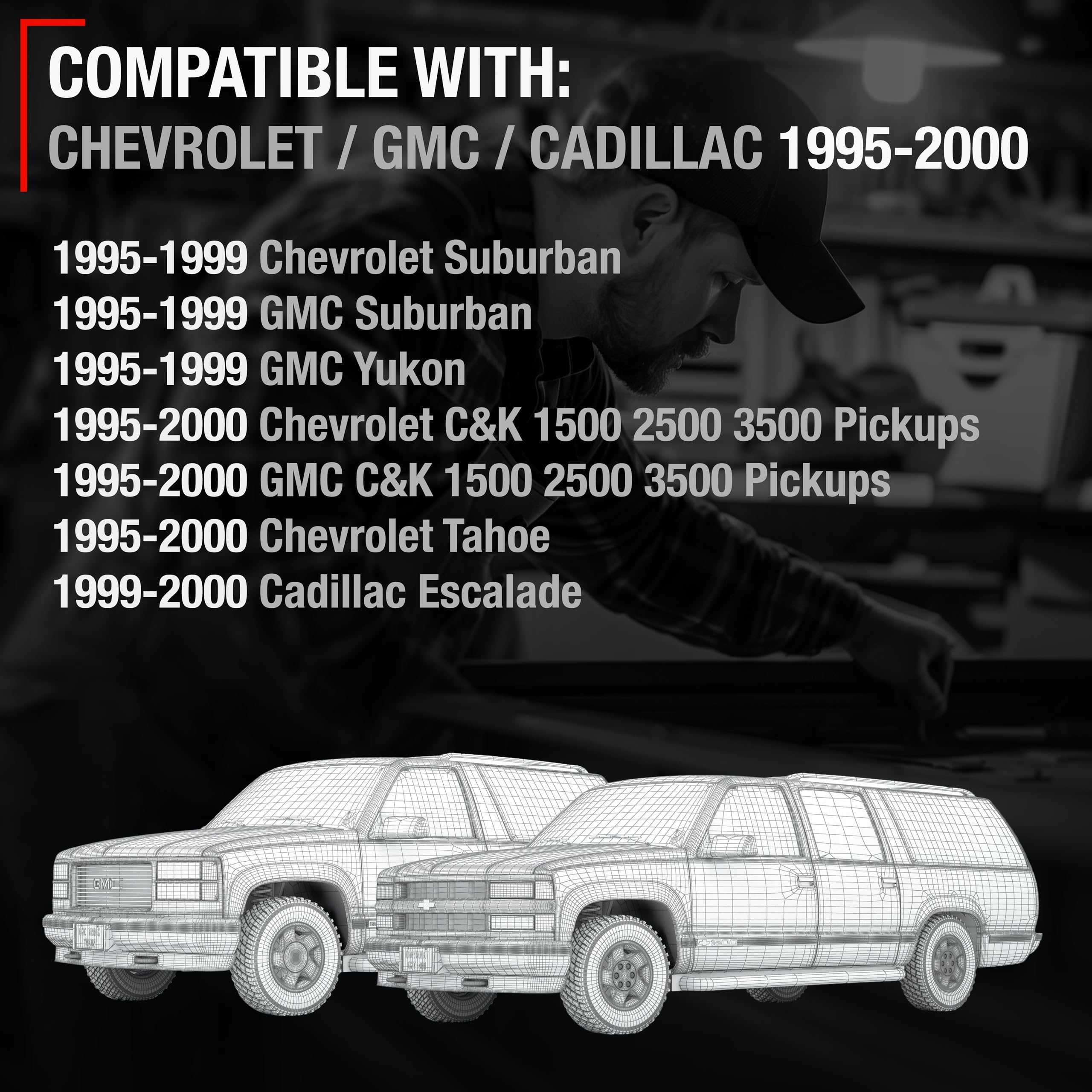 Exterior Front Driver Door Handle, Upgraded Metal - Compatible With 1988-2000 Chevrolet Gmc C1500, K1500, C2500, K2500, K3500, 9