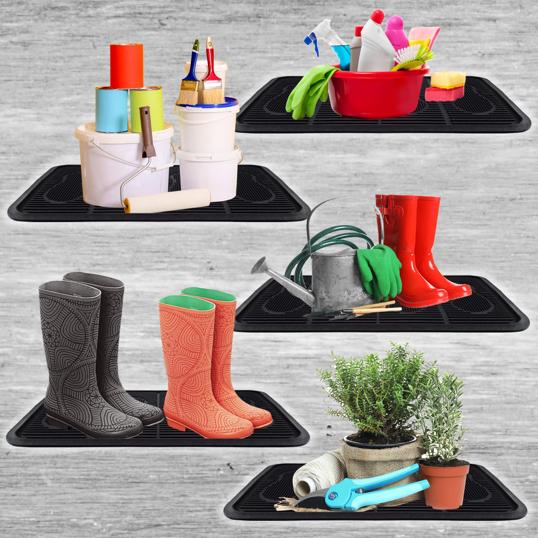 Safetycare Rubber Shoe & Boot Tray - Multi-Purpose - 24 X 16 Inches - 1 Mat