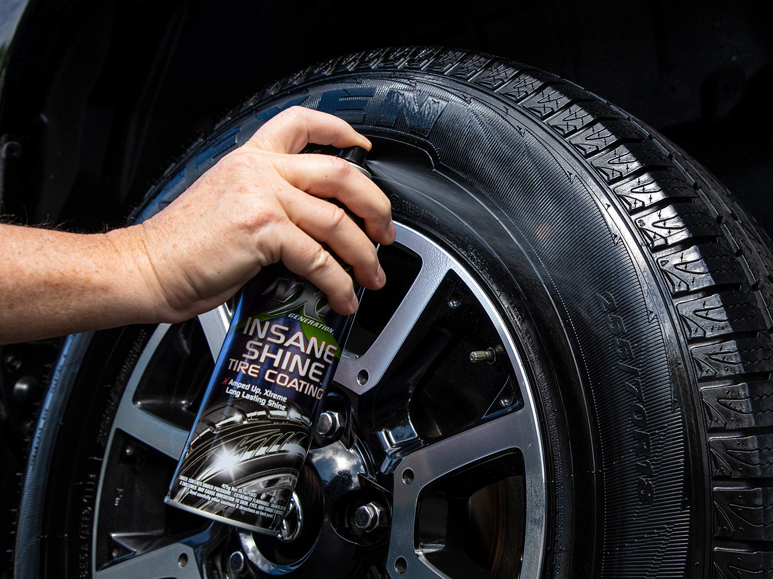 Meguiar'S Nxt Generation Insane Shine Tire Coating - Advanced High Gloss Tire Shine With Synthetic Polymers To Provide A Mirror-Like Shine And Prevent Browning And Premature Aging, 15 Oz Aerosol