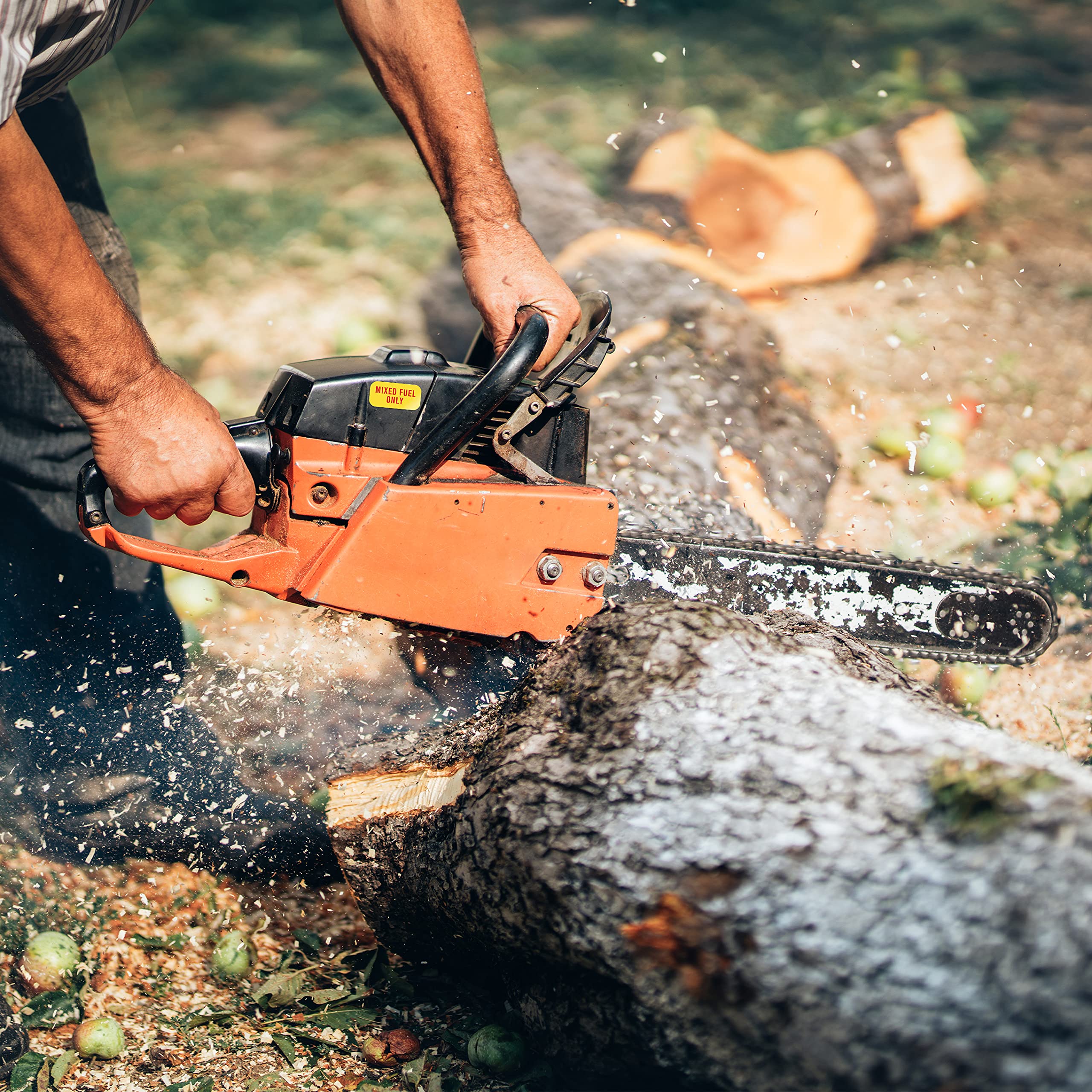 Mixed Fuel Only Stickers, 2 Cycle Labels For Outdoor Fuel Power Equipment - Weather Proof, Extreme Stick, Commercial Grade Label