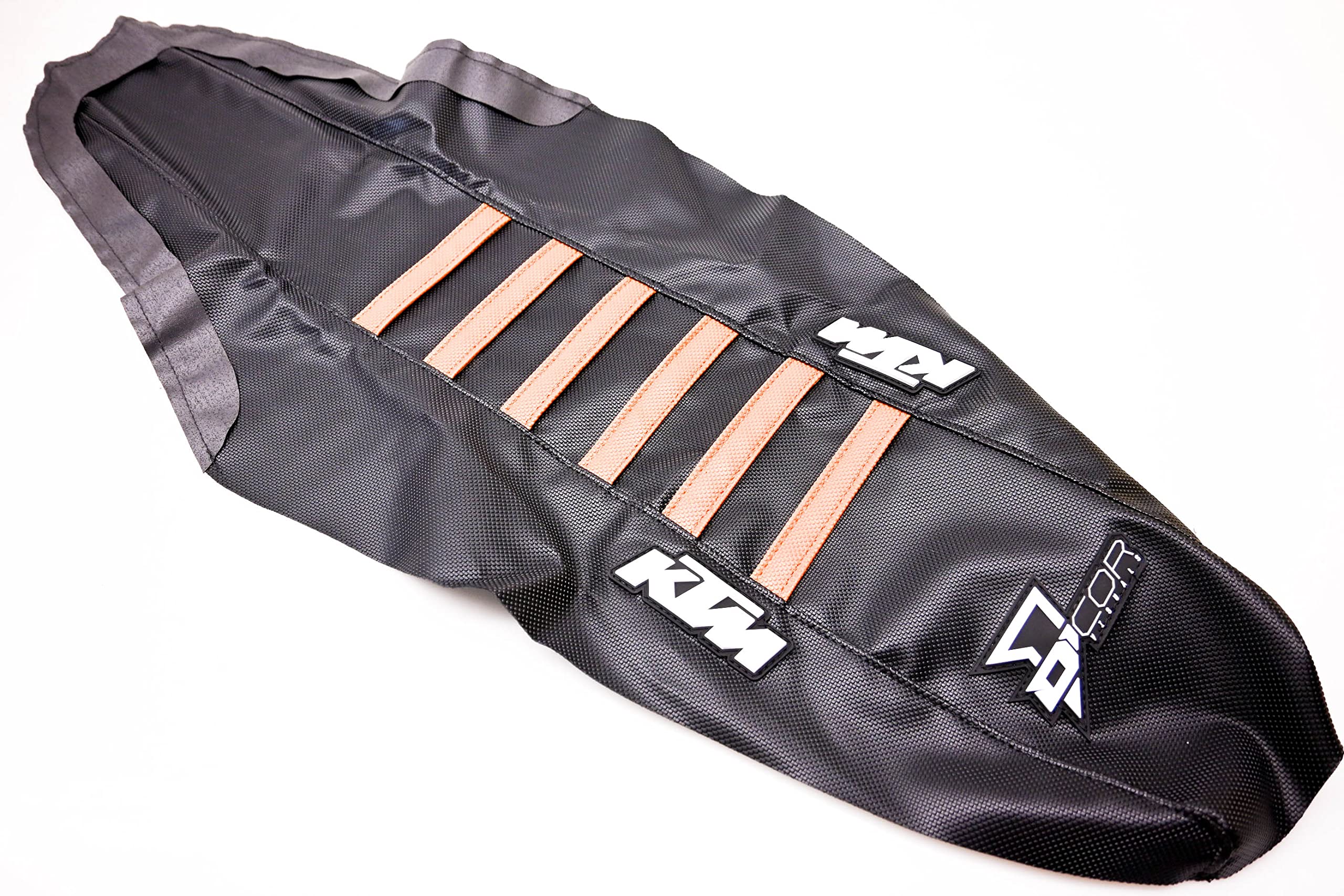 D'Cor Visuals Factory Ribs Seat Cover - Black W/Orange Ribs - Ktm 125/150Sx & 250/350/450 Sxf Xcf - 2016 _30-30-216