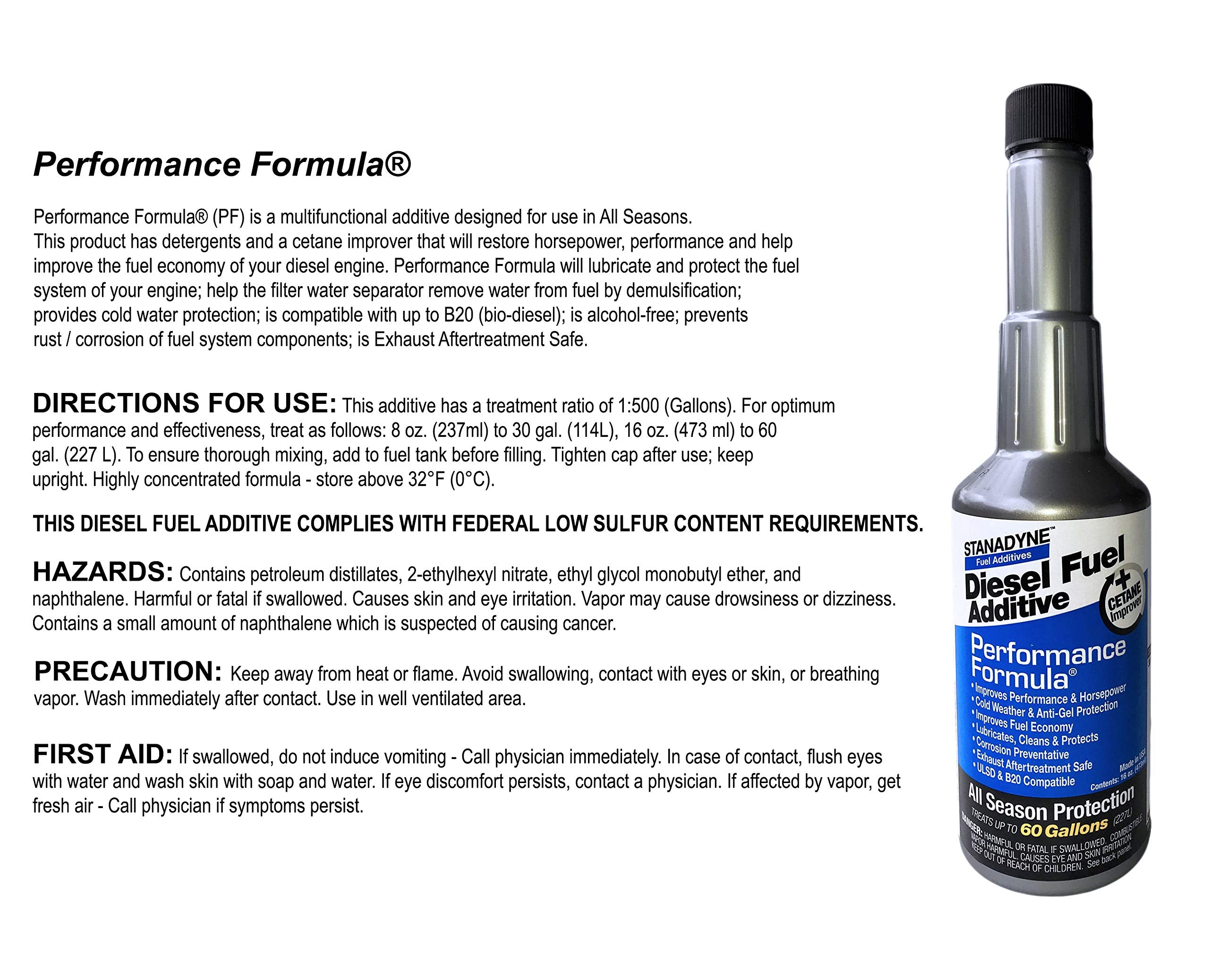 Stanadyne Performance Formula Diesel Fuel Additive - 16 Oz. Case Of 12