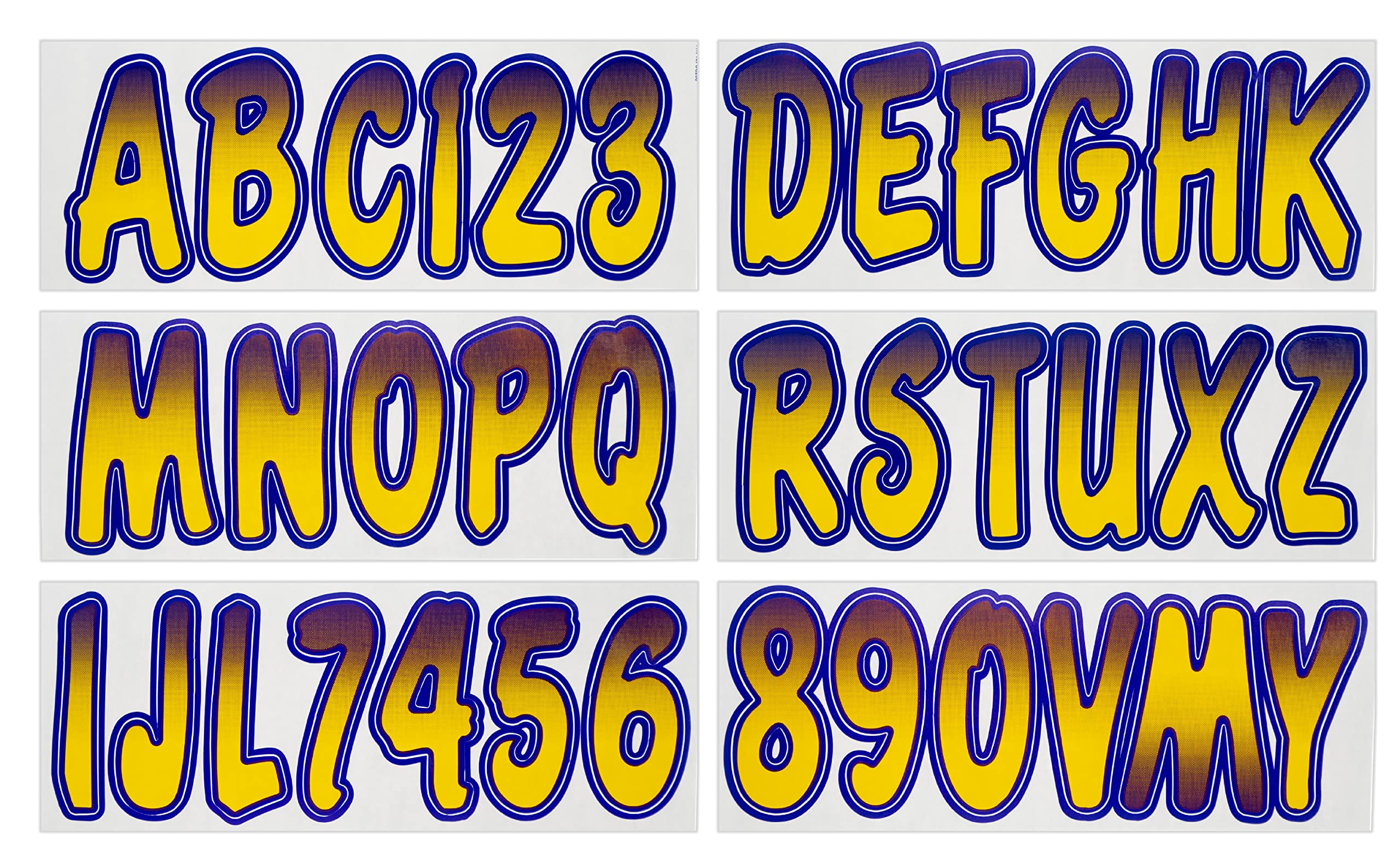 Hardline Products Series 200 Factory Matched 3-Inch Boat & Pwc Registration Number Kit, Yellow/Purple - Yepug200