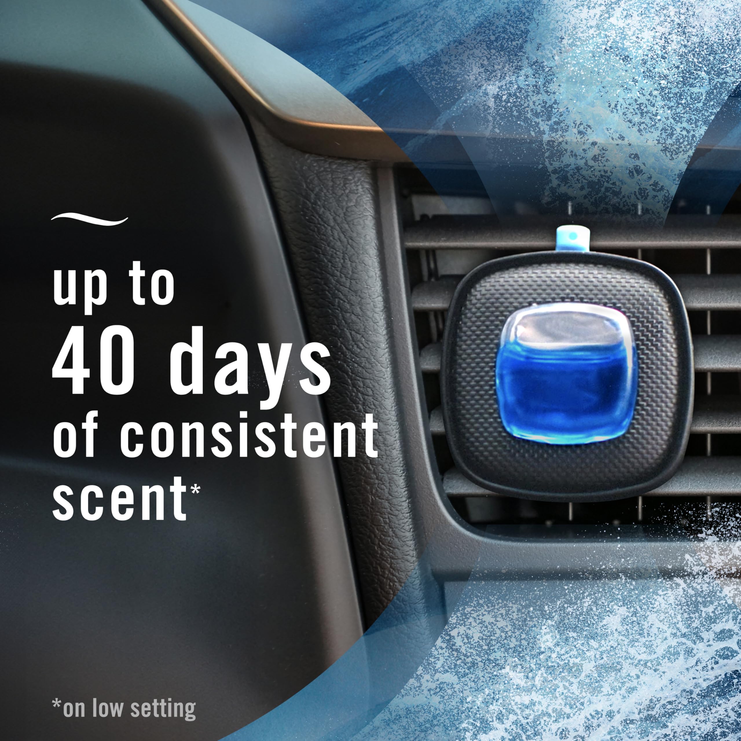 Febreze Car Ocean Scent Air Freshener Vent Clip, .07 Oz. Car Vent Clip, 2 Count