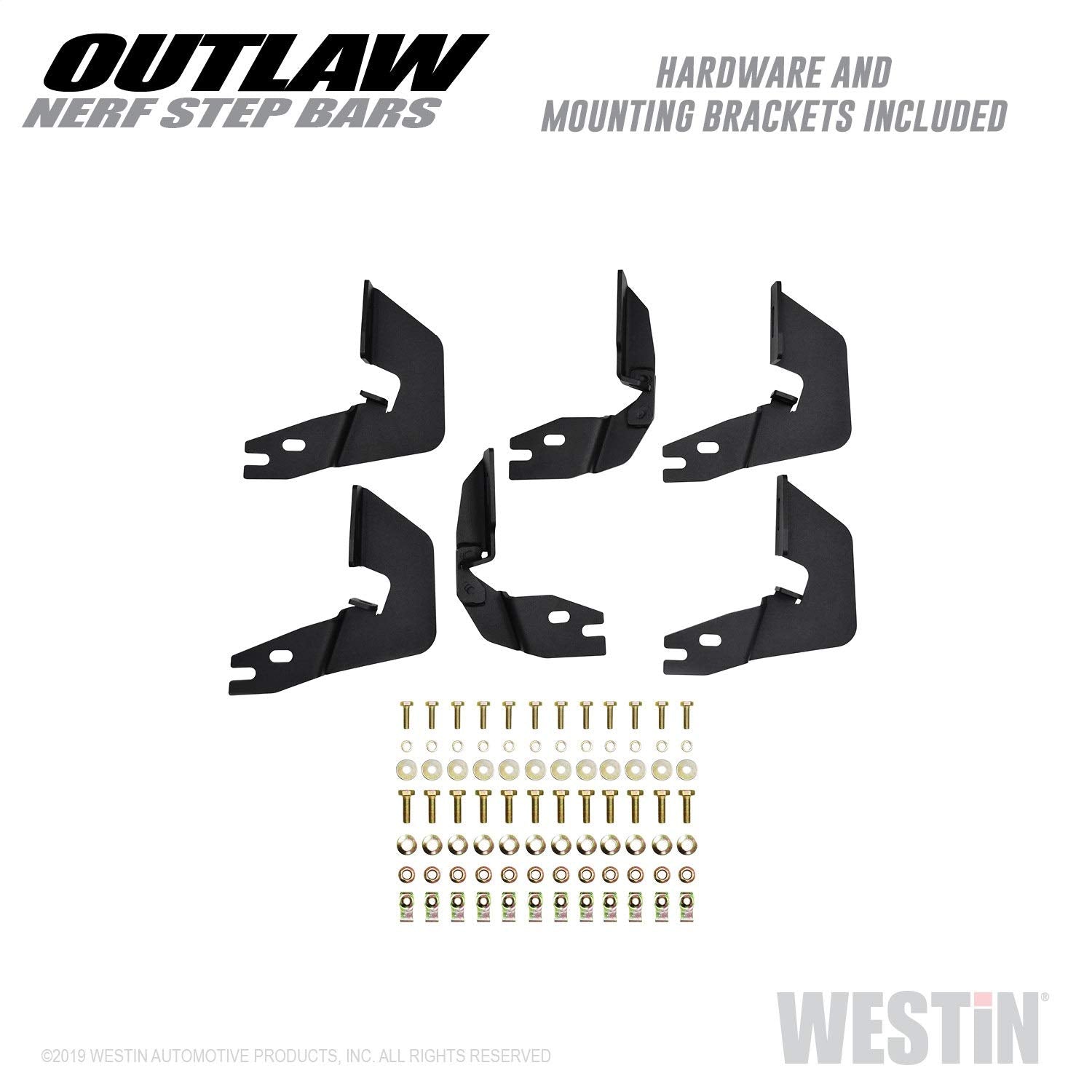 Westin 58-53715 Outlaw Nerf Bars Fits 2014-2018 Silverado Sierra 1500 2019 Silverado Ld Sierra 1500 Limited 2015-2019 Silverado Sierra 2500 3500 Double Cab Textured Black Pair