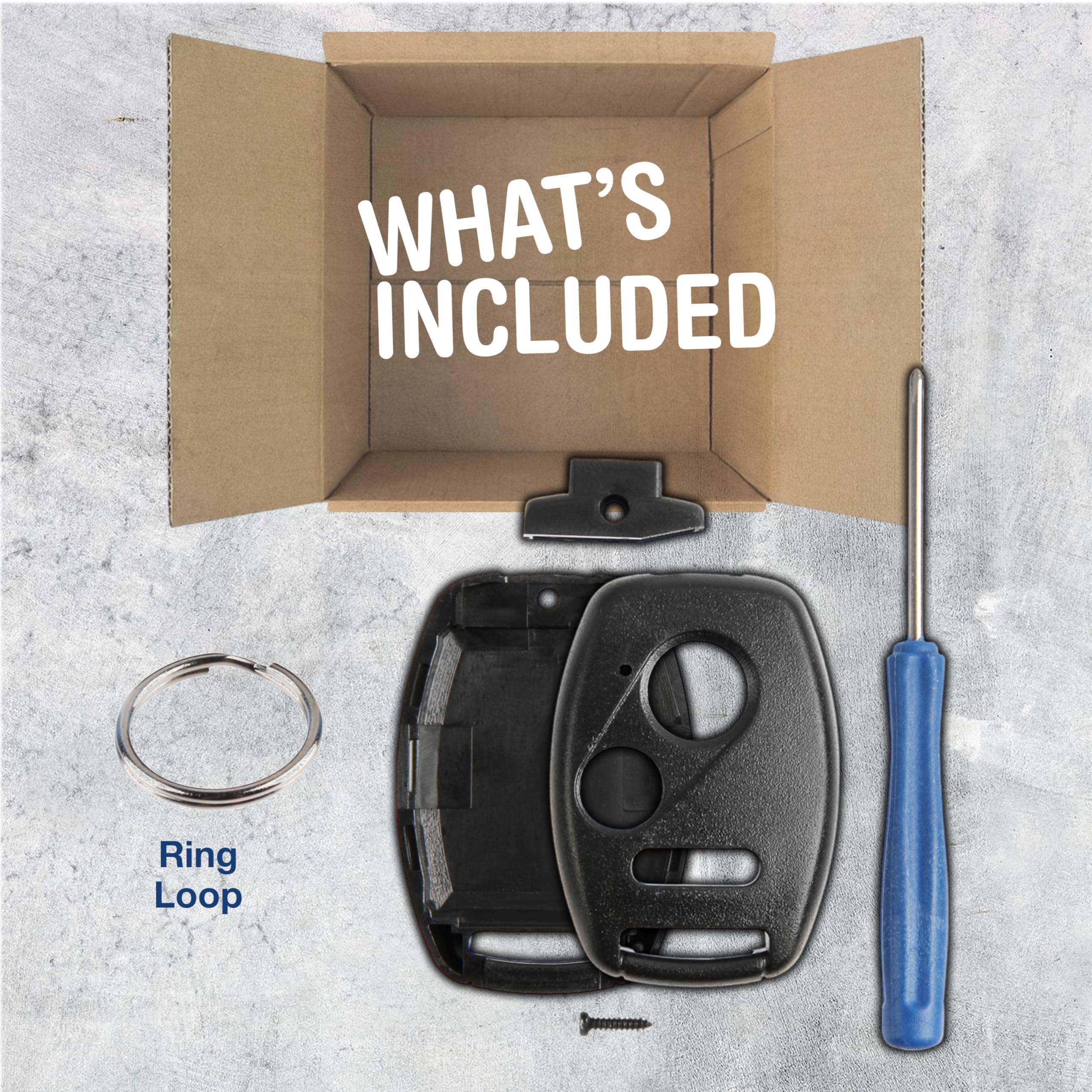 KeylessOption Key Fob Case Replacement for 2002 2003 2004 2005 2006 2007 2008 2009 2010 2011 2012 2013 2014 2015 2016 2017 Honda