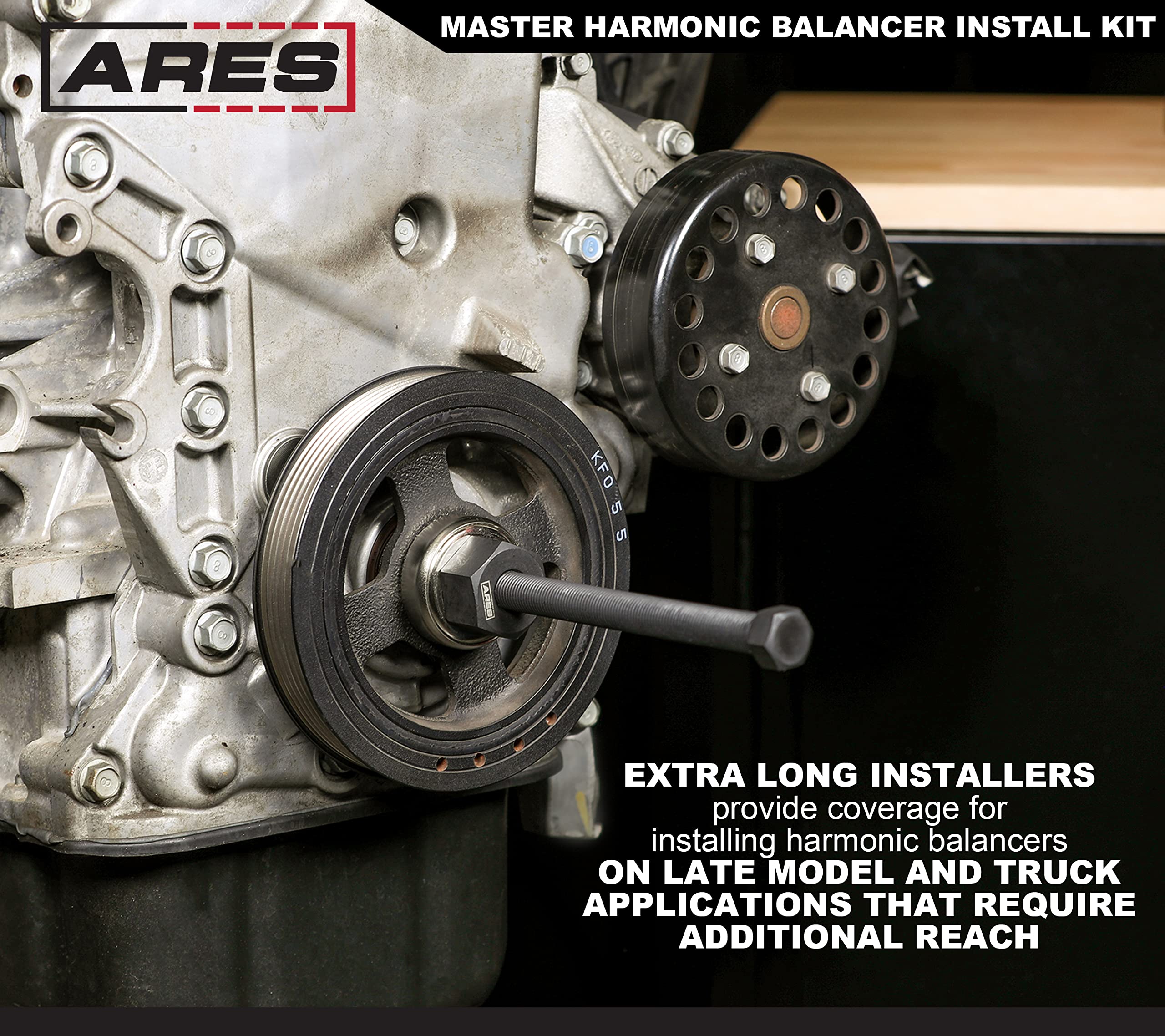 Ares 15086 - Master Harmonic Balancer Install Kit - Install Balancer Pulleys On Domestic And Import Vehicles - Includes Extra Lo