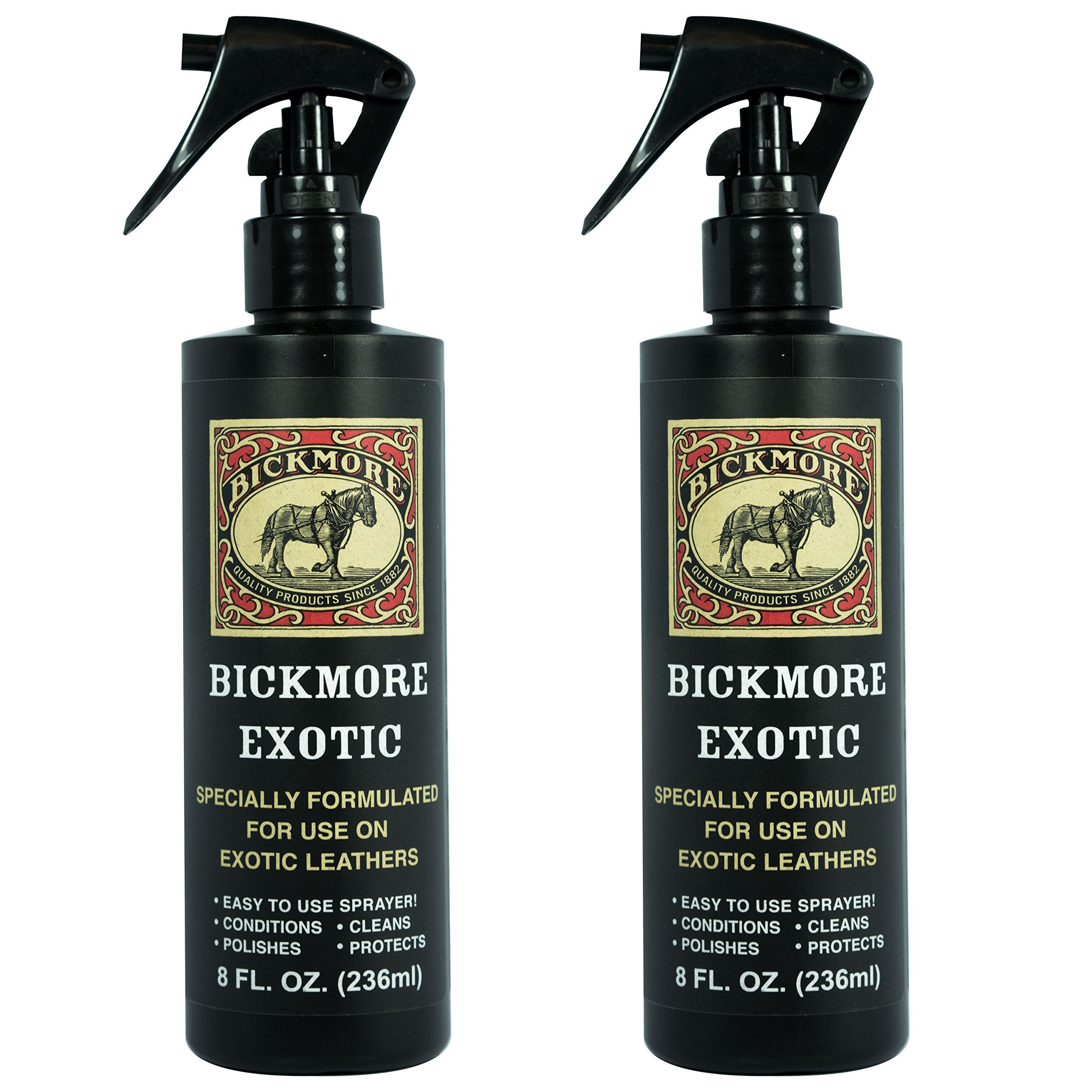Bickmore Exotic 8oz (2-Pack) - Specially Formulated Leather Spray Used to Clean Condition Polish and Protect Exotic Leathers & R