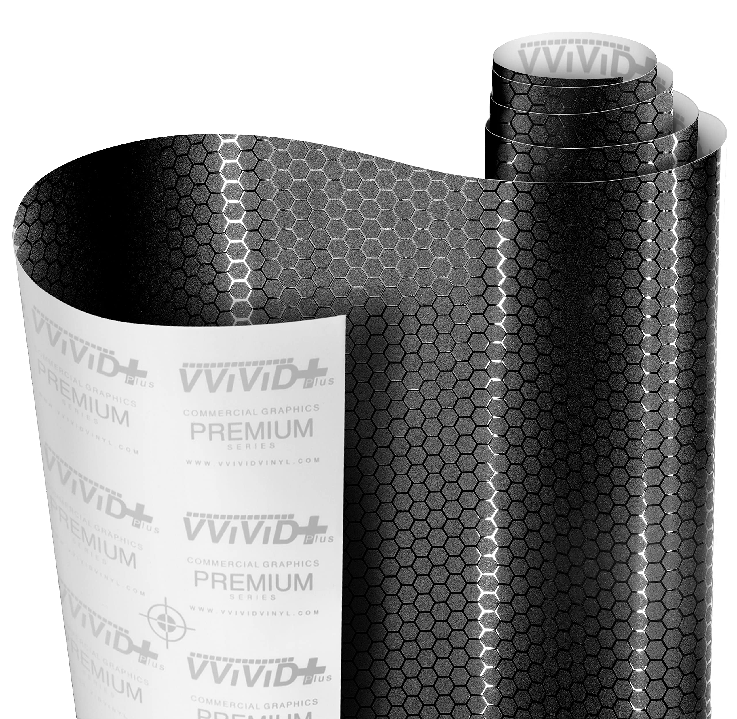 VViViD+ Honeycomb Matte Black Medium Pattern Car Wrap Vinyl (1.5ft x 5ft)