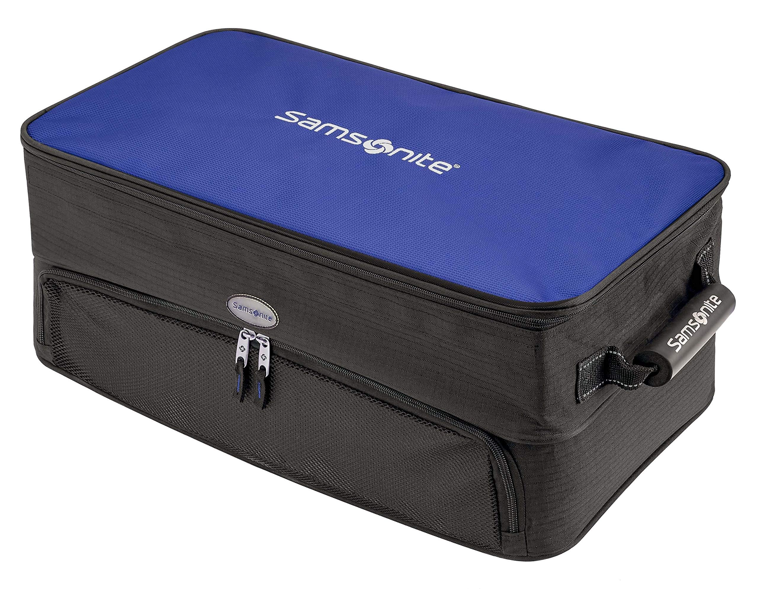 Samsonite Expanding Golf Trunk Locker Organizer, Black/Blue