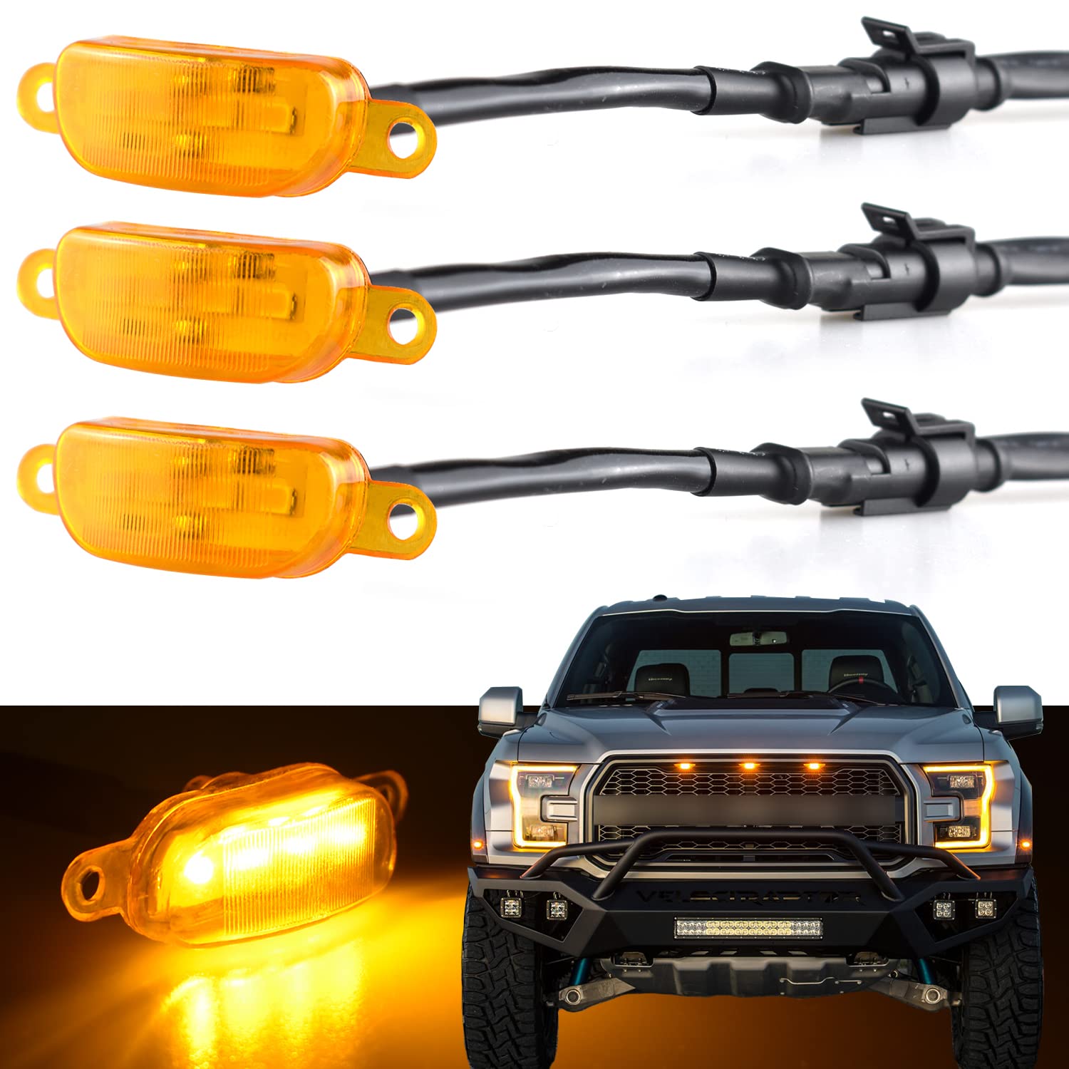 Boigoo Front Grille Lights Compatible For 2013-2018 Dodge Ram 1500 Raptor Style Aftermarket Grid & 2004-2019 Ford F-150 Raptor Grilles, Cars
