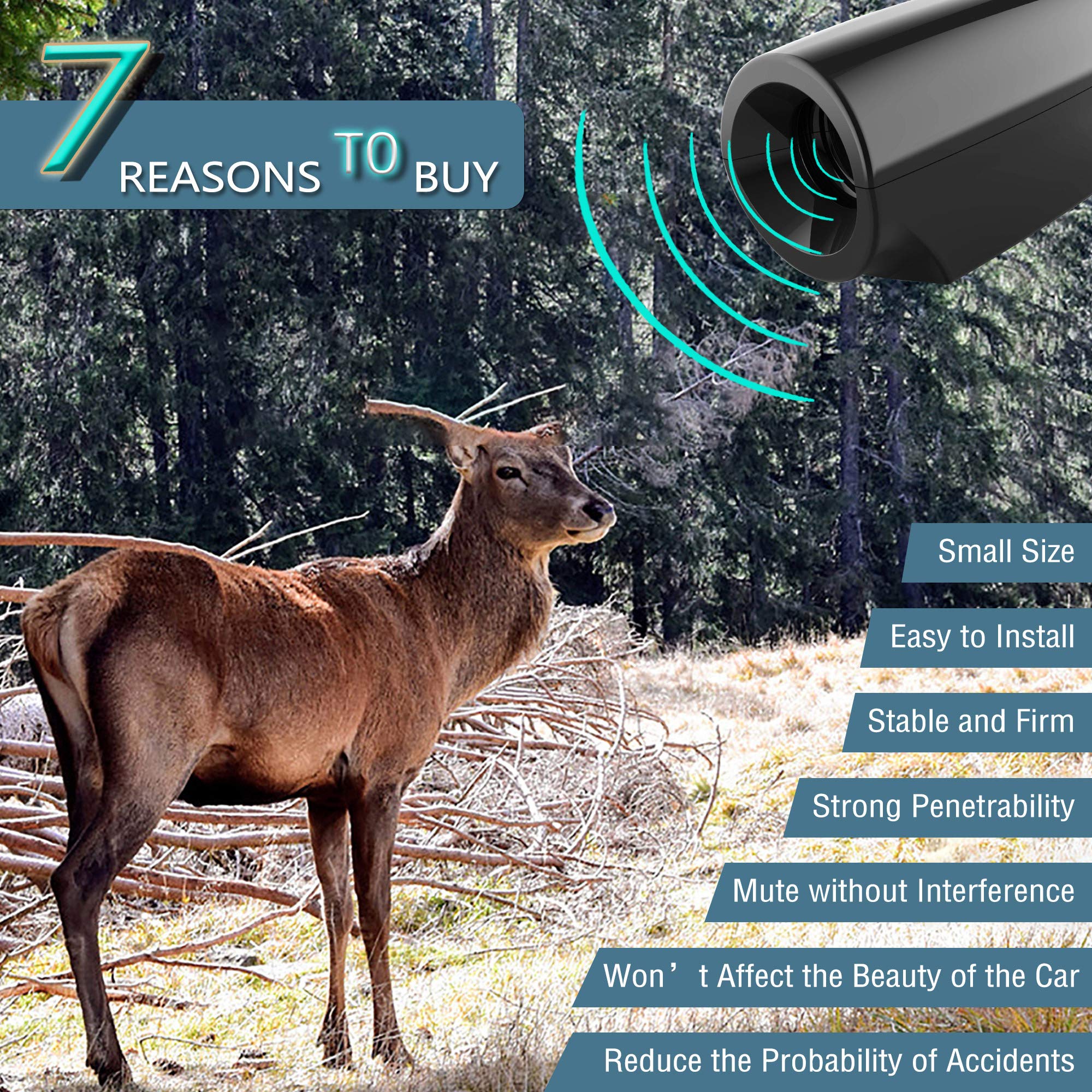 Elook Deer Warning Whistles Device For Car, Save Deer Whistle With Upgraded Acrylic Double-Sided Tape, Mini Size, 4 Pack (Patent