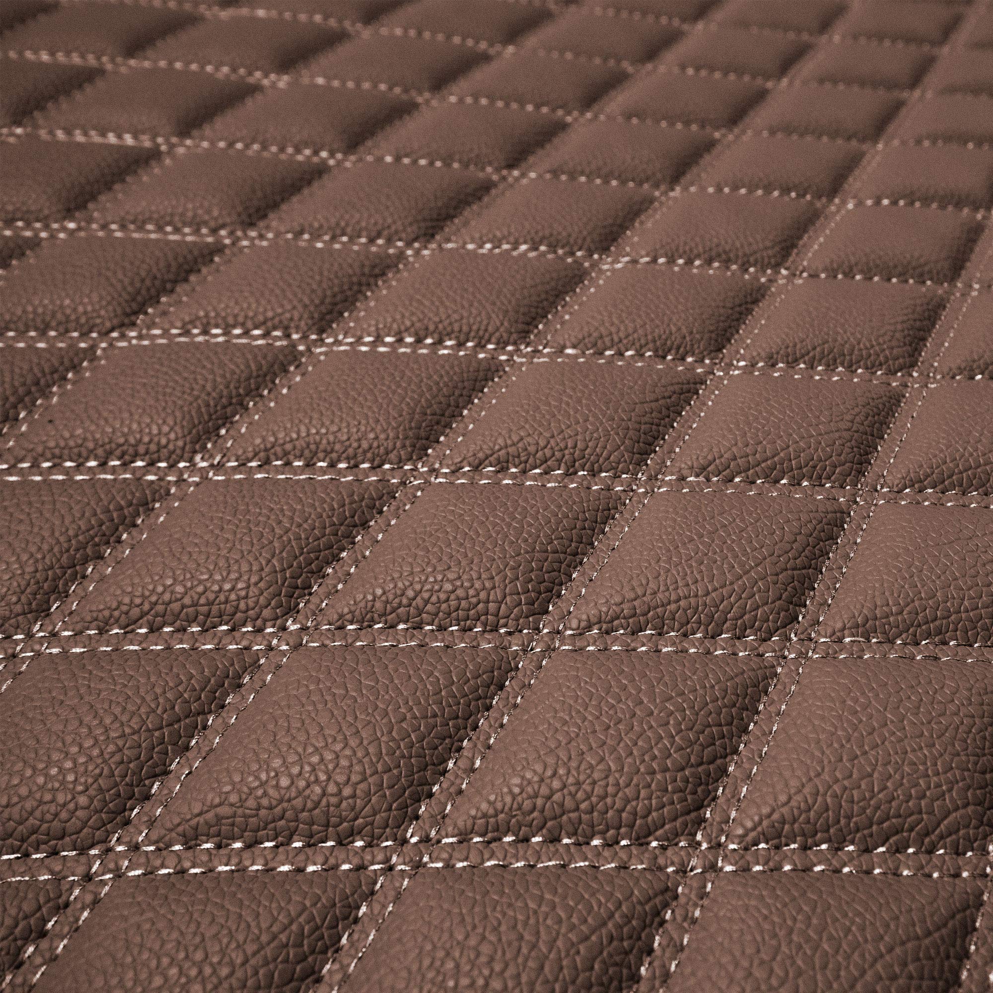 Fh Group F16501Brown-14 Deluxe Heavy Duty Faux Leather Diamond Pattern Multi-Purpose Brown Automotive Cargo Liner Fits Most Cars