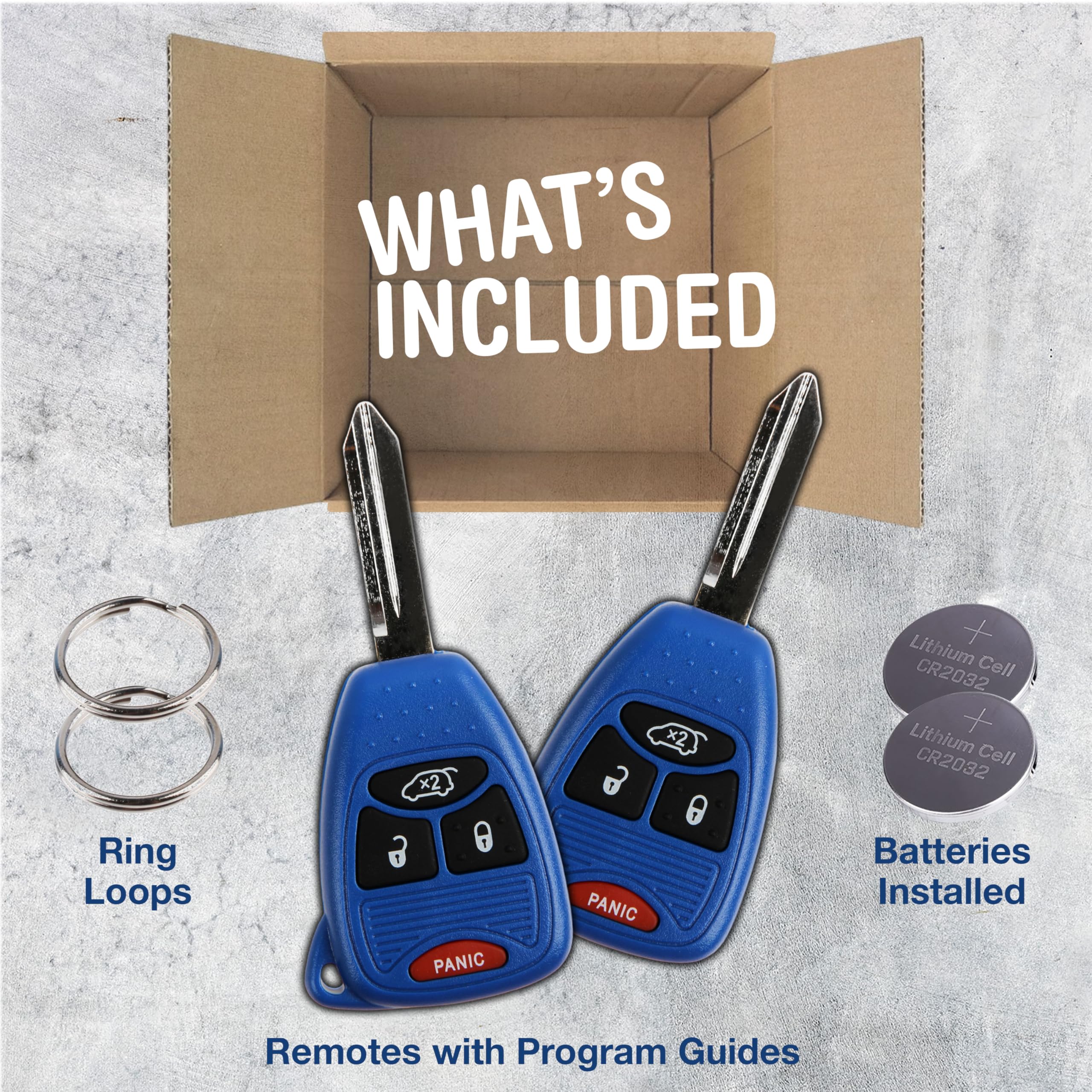 2X Keylessoption Key Fob Replacement For 2004 2005 2006 2007 2008 2009 2010 2011 2012 2013 2014 2015 2016 Chrysler 300 Dodge Durango Ram Jeep Cherokee Remote, 4-Button Oht692427Aa, Self Programming