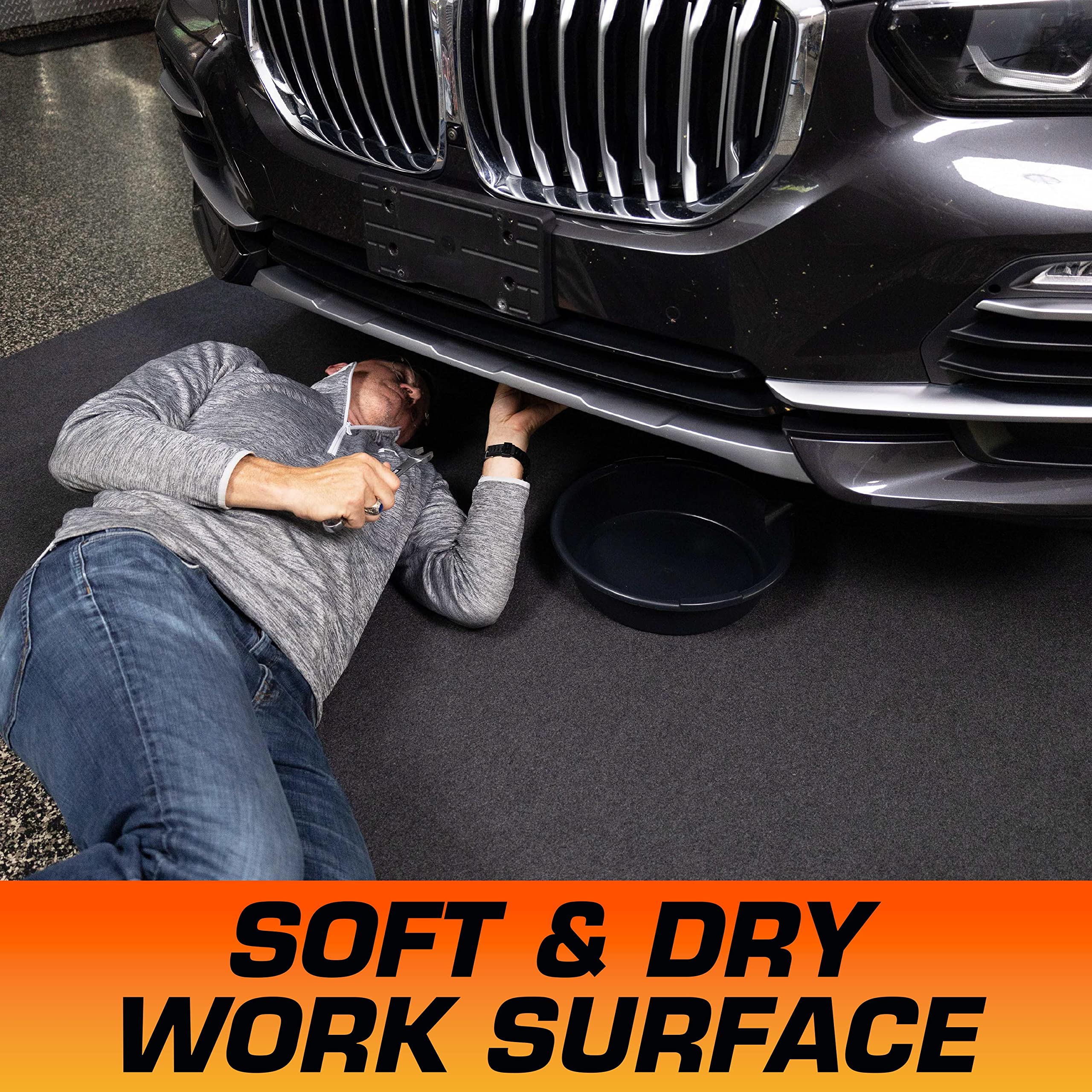 Armor All Premium Oil Spill Mat, Garage Floor Maintenance Mat (30'' X 59''), Absorbent Oil Pad, Reusable, Washable, Durable, Wat