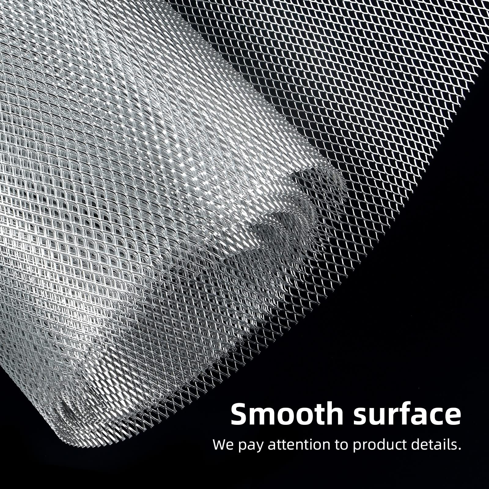 AggAuto Universal 170''x40'' Car Grill Mesh - Aluminum Alloy Automotive Grille Insert Bumper Rhombic Hole 6x12mm, One of the Mos