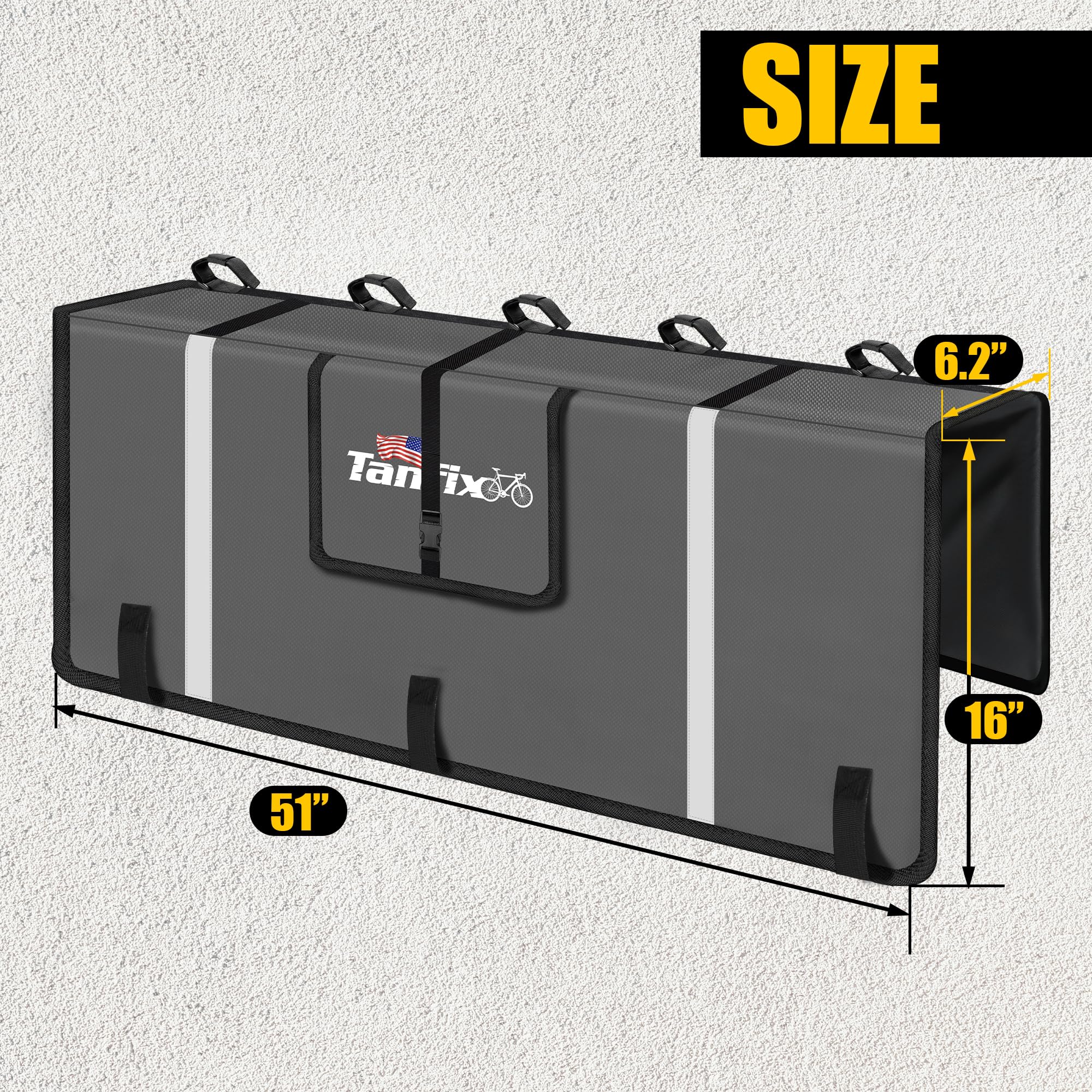 Tanfix Tailgate Pad for Mountain Bikes, HeavyDuty Pickup Truck Tailgate Protector, ScratchResistant Tailgate Pad, Fits 5 Bikes,