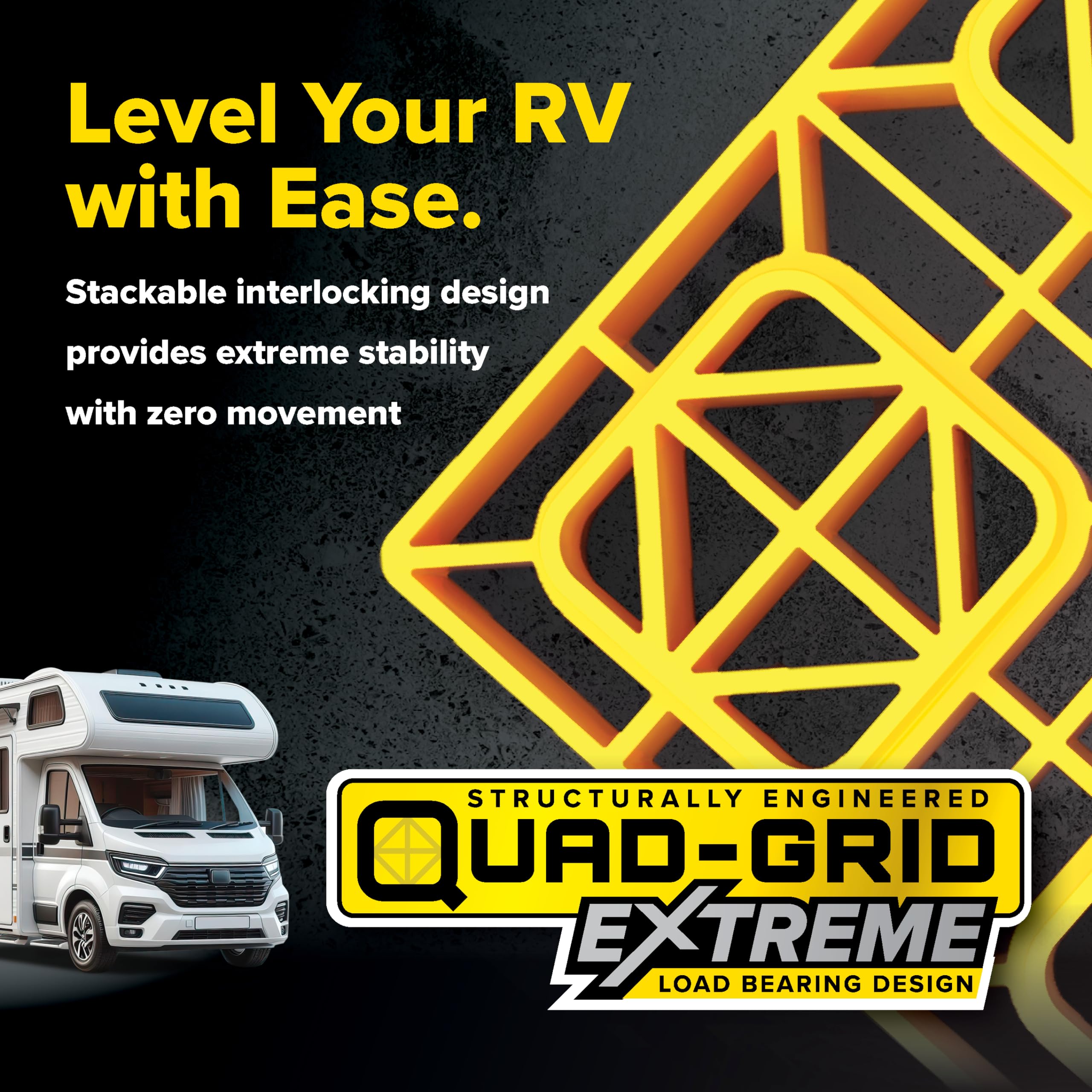 Camco Fasten Camper / Rv Leveling Blocks - Features Interlocking Design For Customizable Height - Carrying Handle Twists To Secu