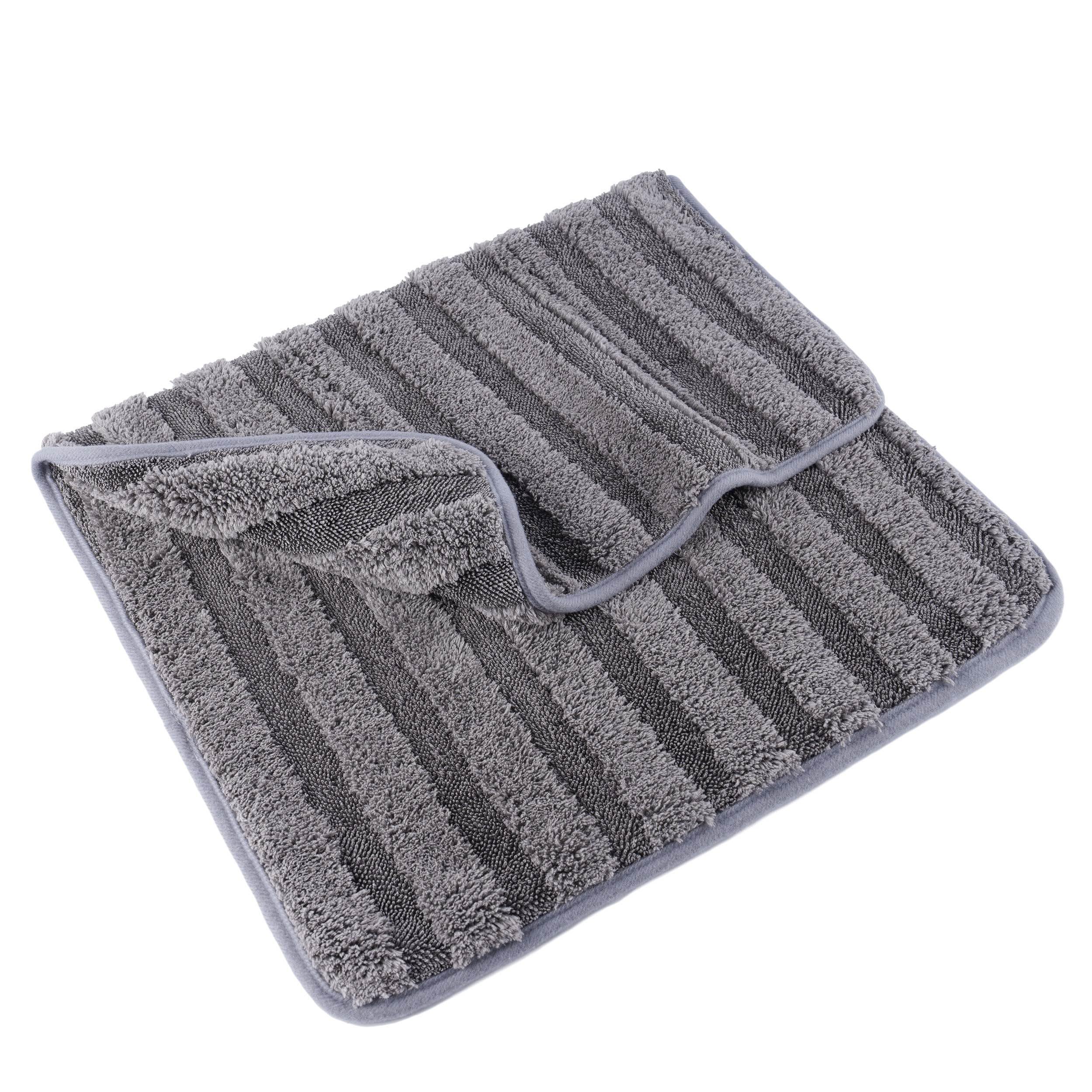 POLYTE Twist Yarn and Fleece Microfiber Drying Towel (16x24, Gray)