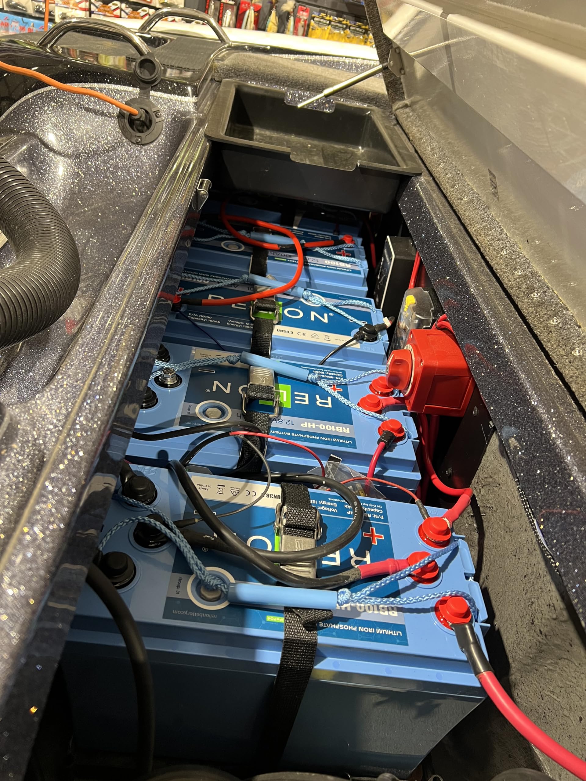 RELiON RB100 12V 100Ah LifePO4 Lithium-ion Battery - Waterproof IP67, 10 Year Warranty, Perfect for Boat, RV, Solar, Off Grid - Blue