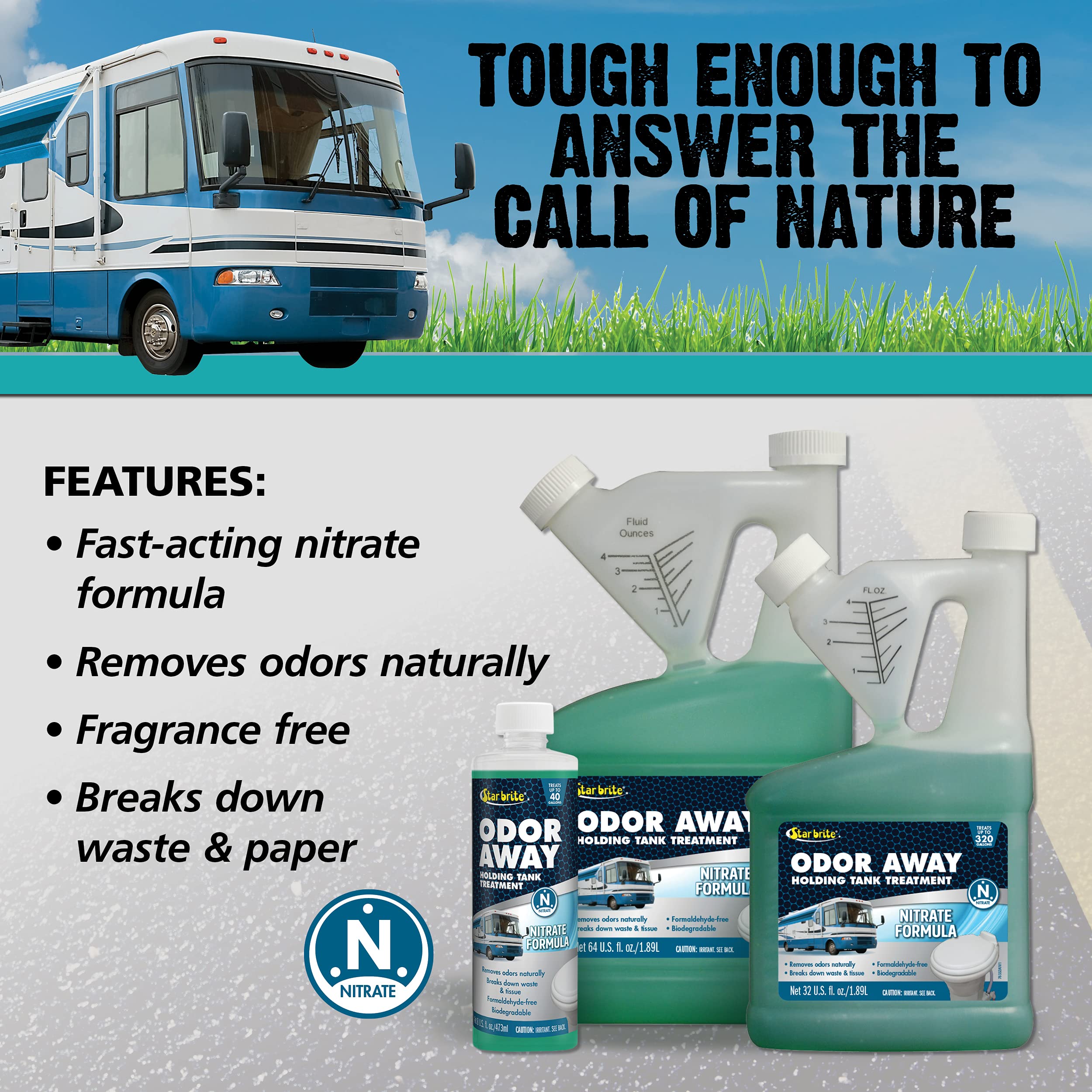 Star Brite Odor Away Holding Tank Treatment - Nitrate Formula - Remove Odor & Breakdown Waste Naturally, Formaldehyde-Free, Idea