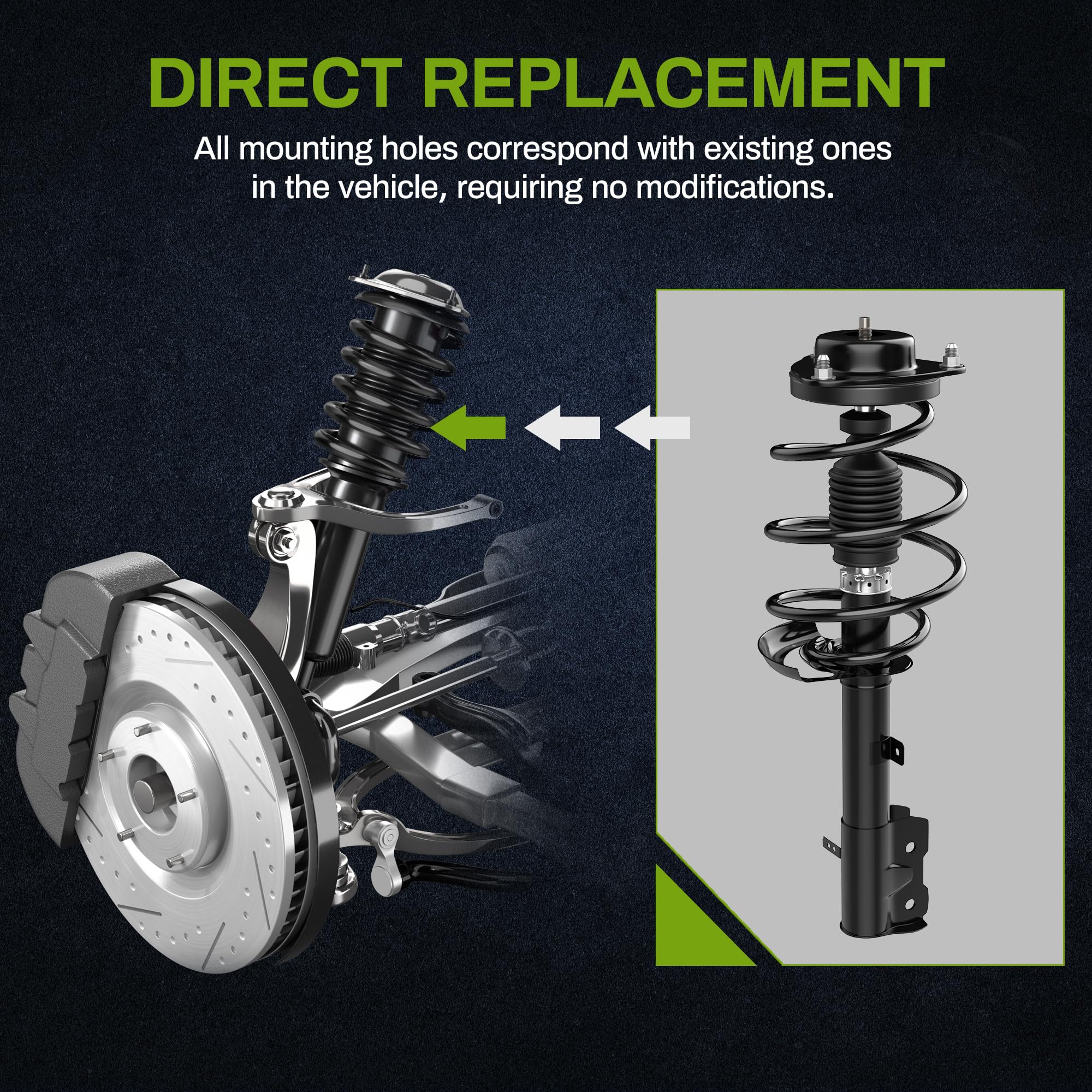 Autosaver88 Front And Rear Quick Complete Struts Assembly Compatible With 2007-2012 Dodge Caliber