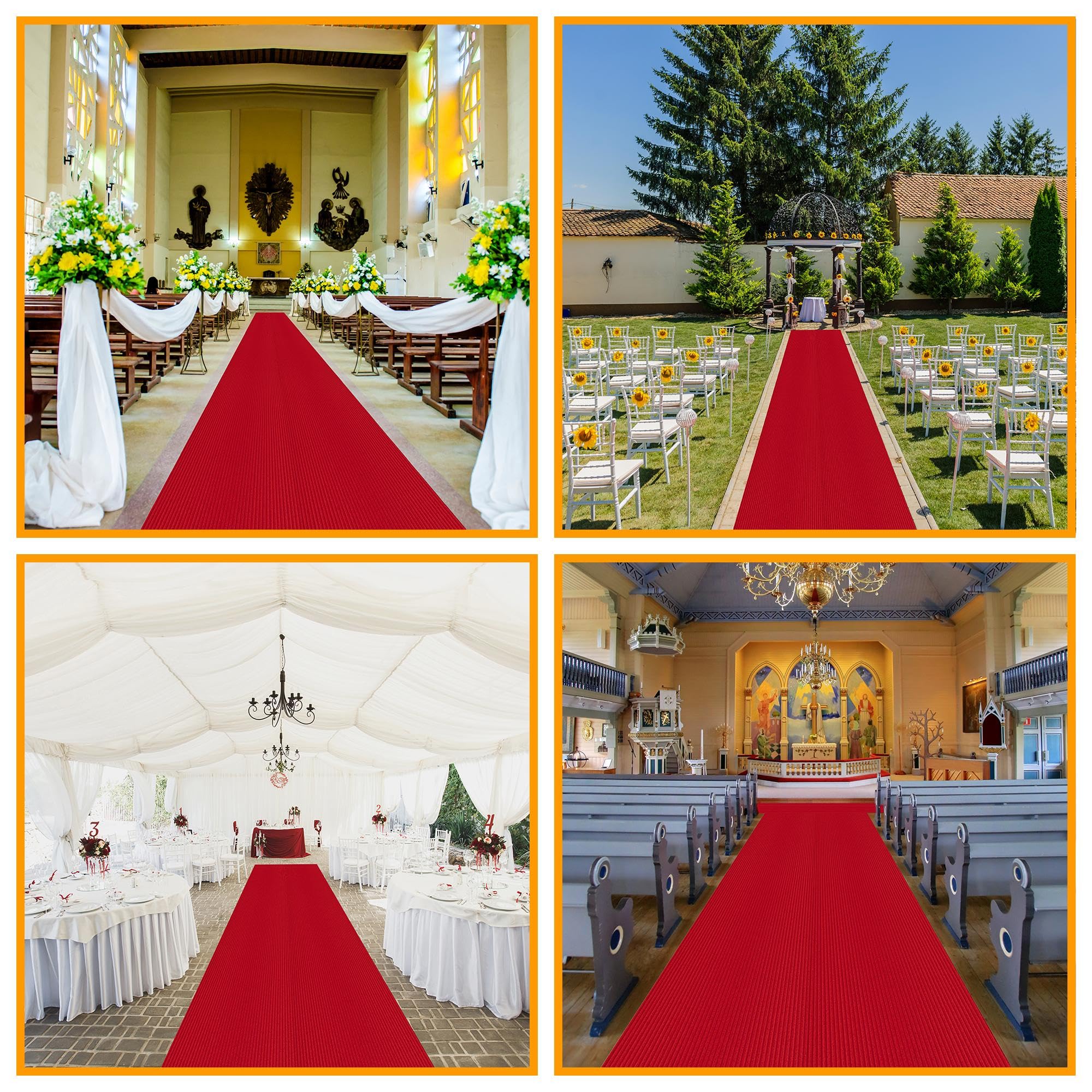 Ottomanson Scrabe Rib Collection Waterproof Non-Slip Rubberback Solid Design 2X3 Indoor/Outdoor Entryway Mat, 2' X 3', Red