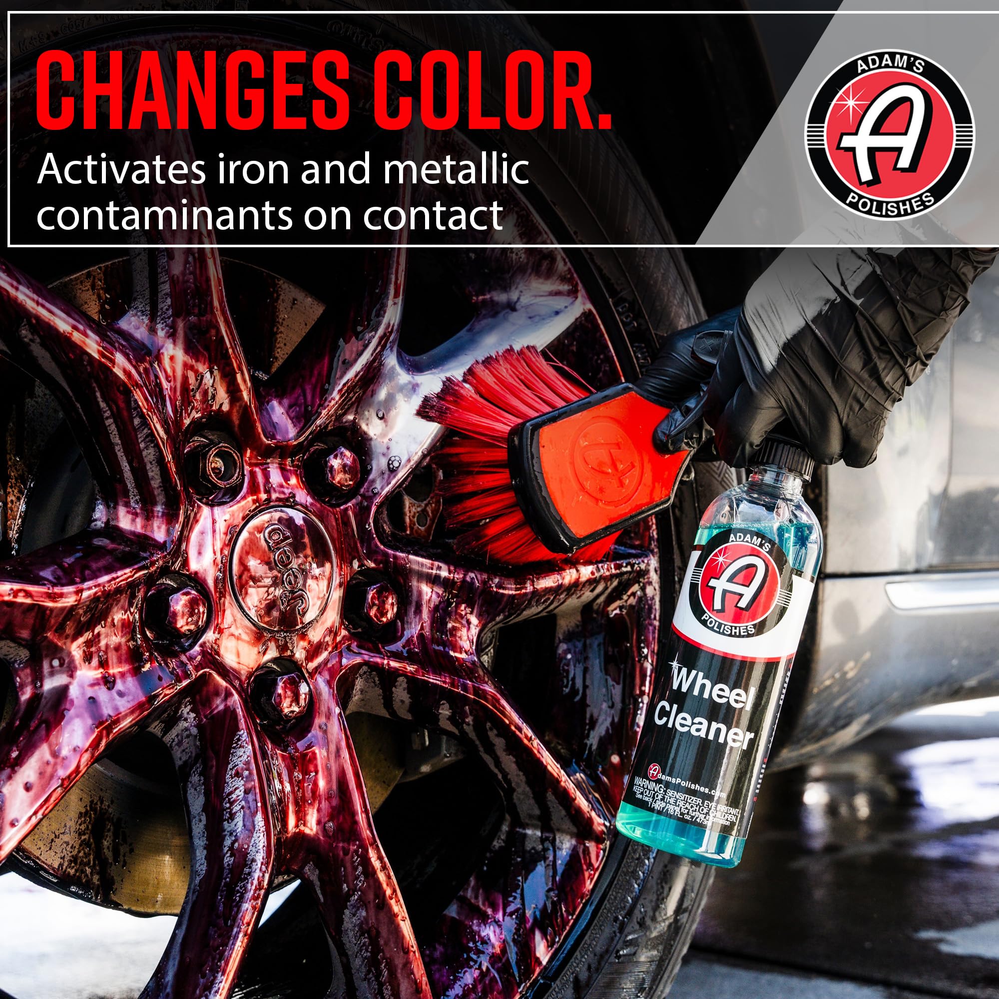 Adam'S Polishes Wheel Cleaner 16Oz - Tough Wheel Cleaning Spray For Car Wash Detailing | Rim Cleaner & Brake Dust Remover | Safe On Chrome Clear Coated & Plasti Dipped Wheels | Use W/Wheel Brush