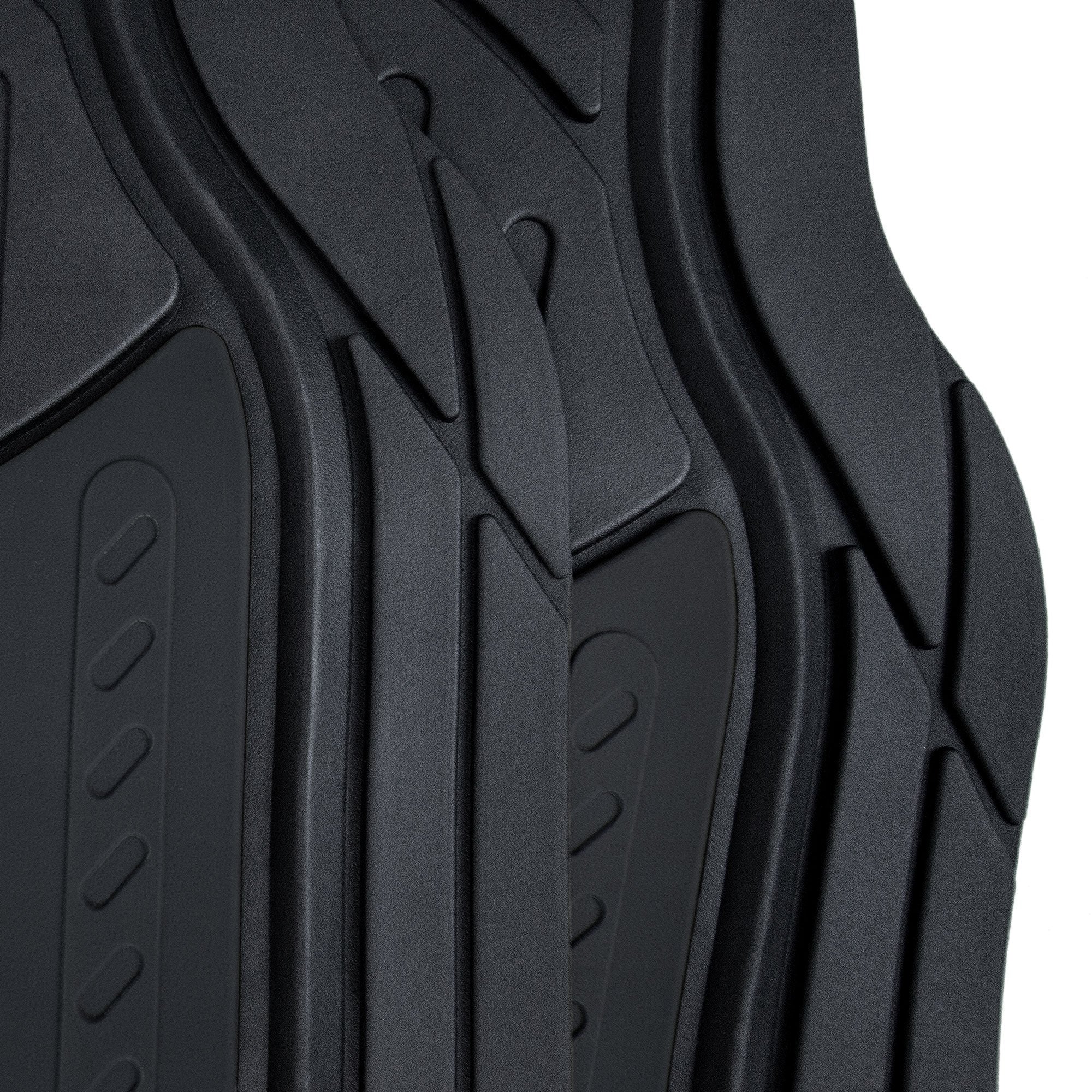FH Group Monster Eye Full Set Rubber Floor Mats w. Trimmable Vinyl Trunk Liner/Cargo Mat Black- Fit Most Car, Truck, SUV, or Van
