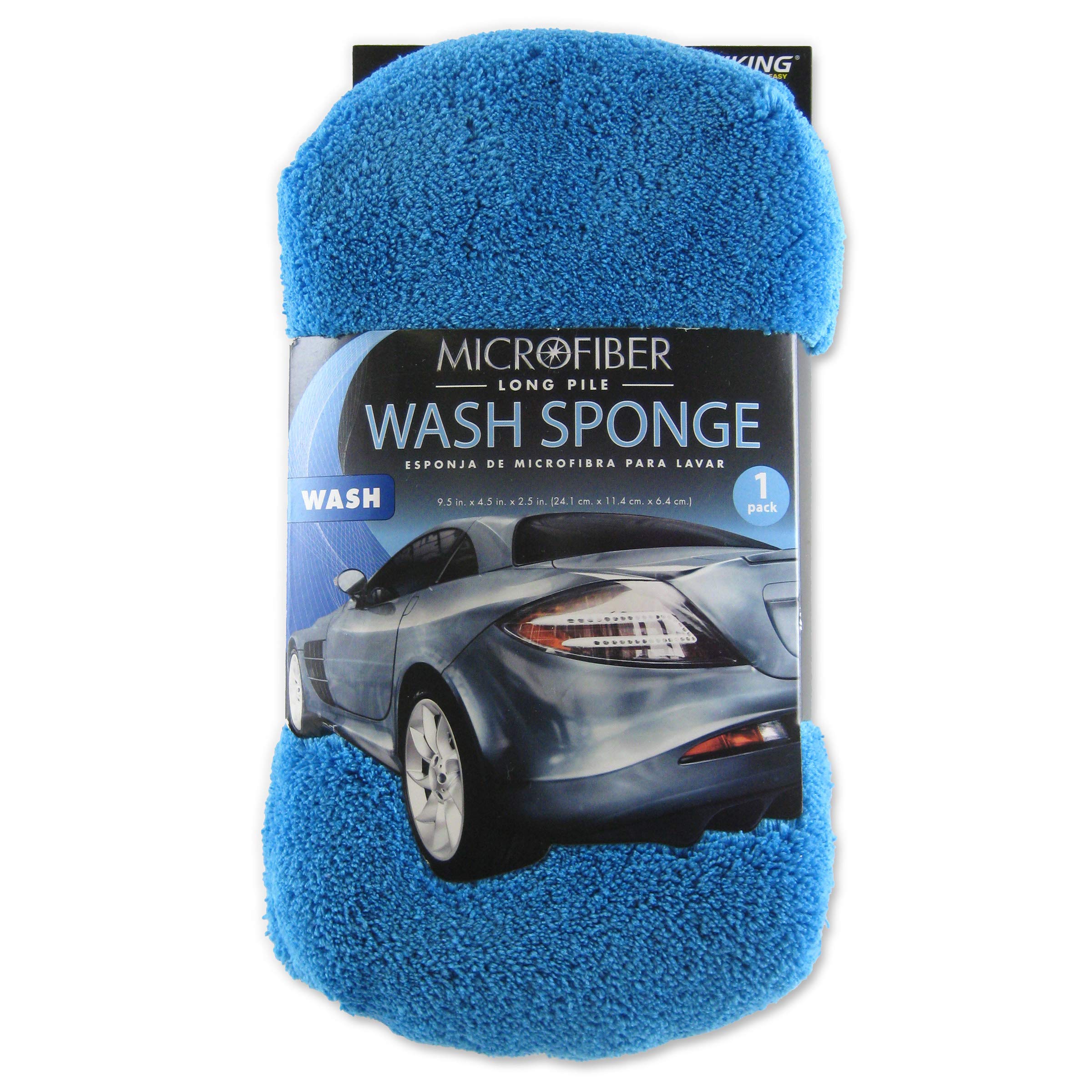 Viking Car Care 844300 Long Pile Microfiber Car Wash Sponge - 9.5 Inch X 4.5 Inch, Colors May Vary