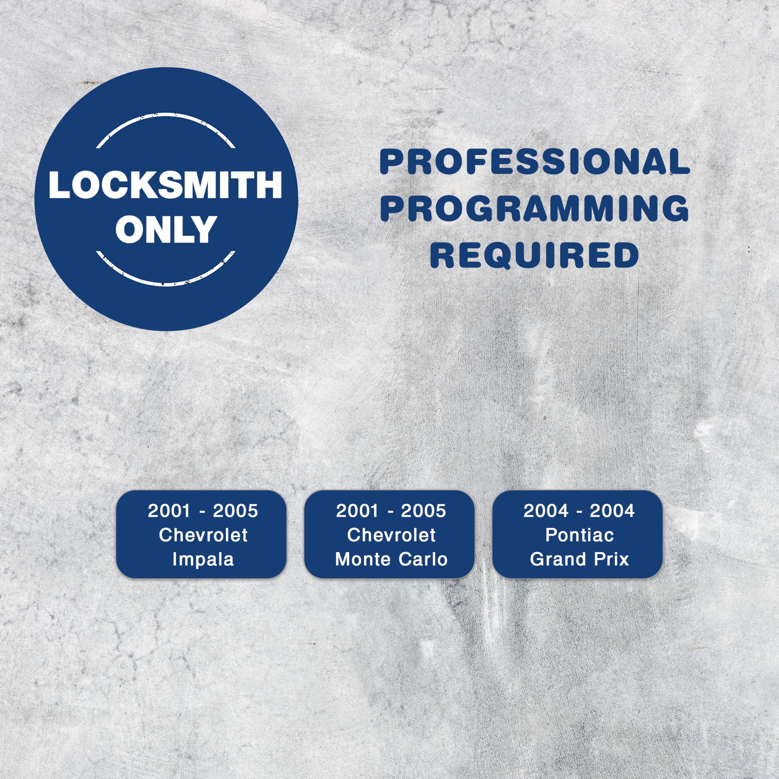 Keylessoption Key Fob Replacement For 2001 2002 2003 2004 2005 Chevrolet Chevy Impala Monte Carlo Pontiac Grand Prix Remote, 4-Button 10443537, Locksmith Required